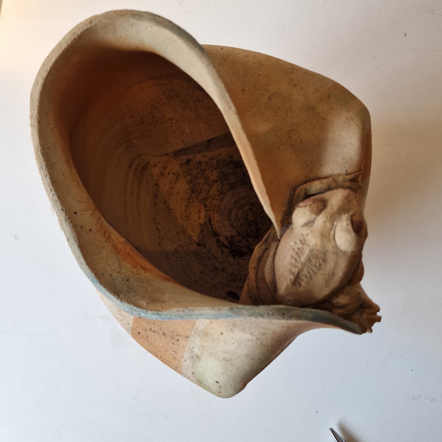 Lies van Vlijmen Raku Vase – Dutch Artist Frog Sculpture