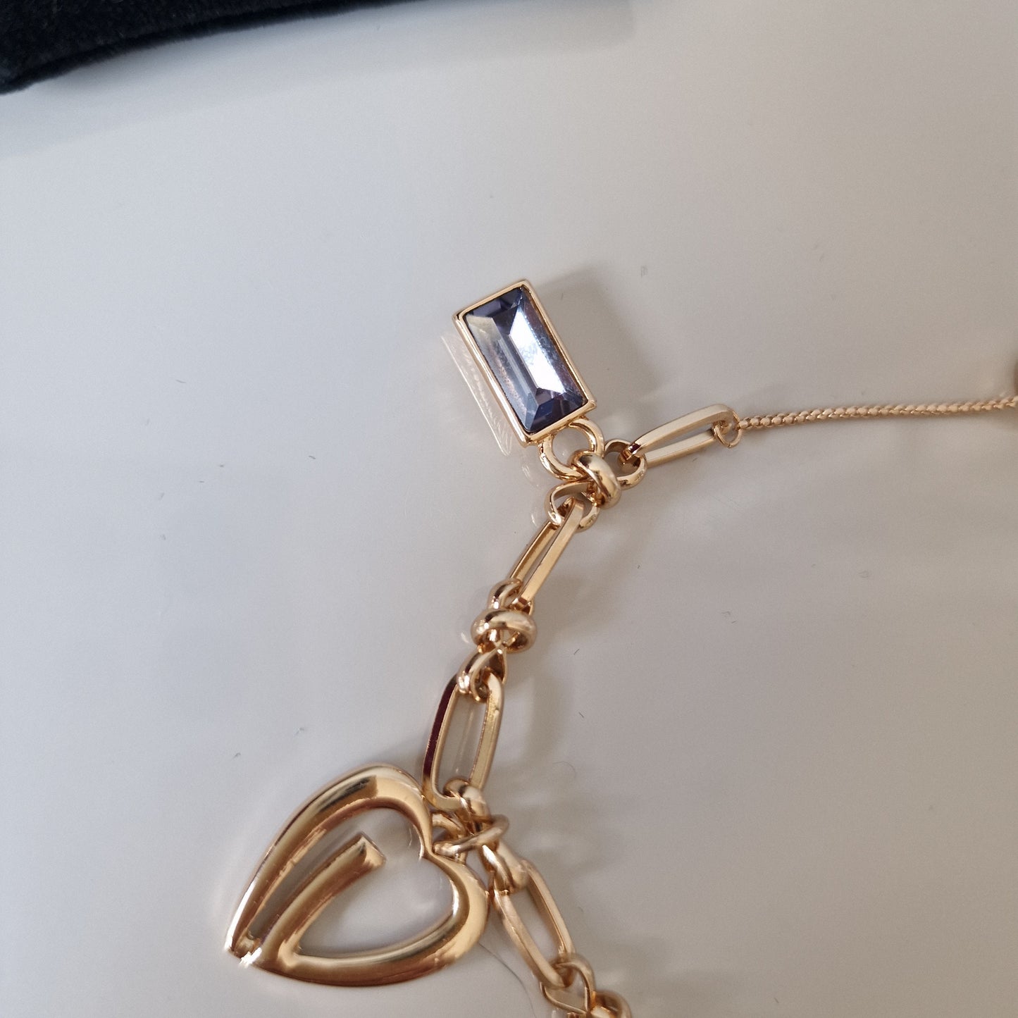 OTAZU Gold Plated Charm Bracelet, Gem Crystals, Adjustable Size