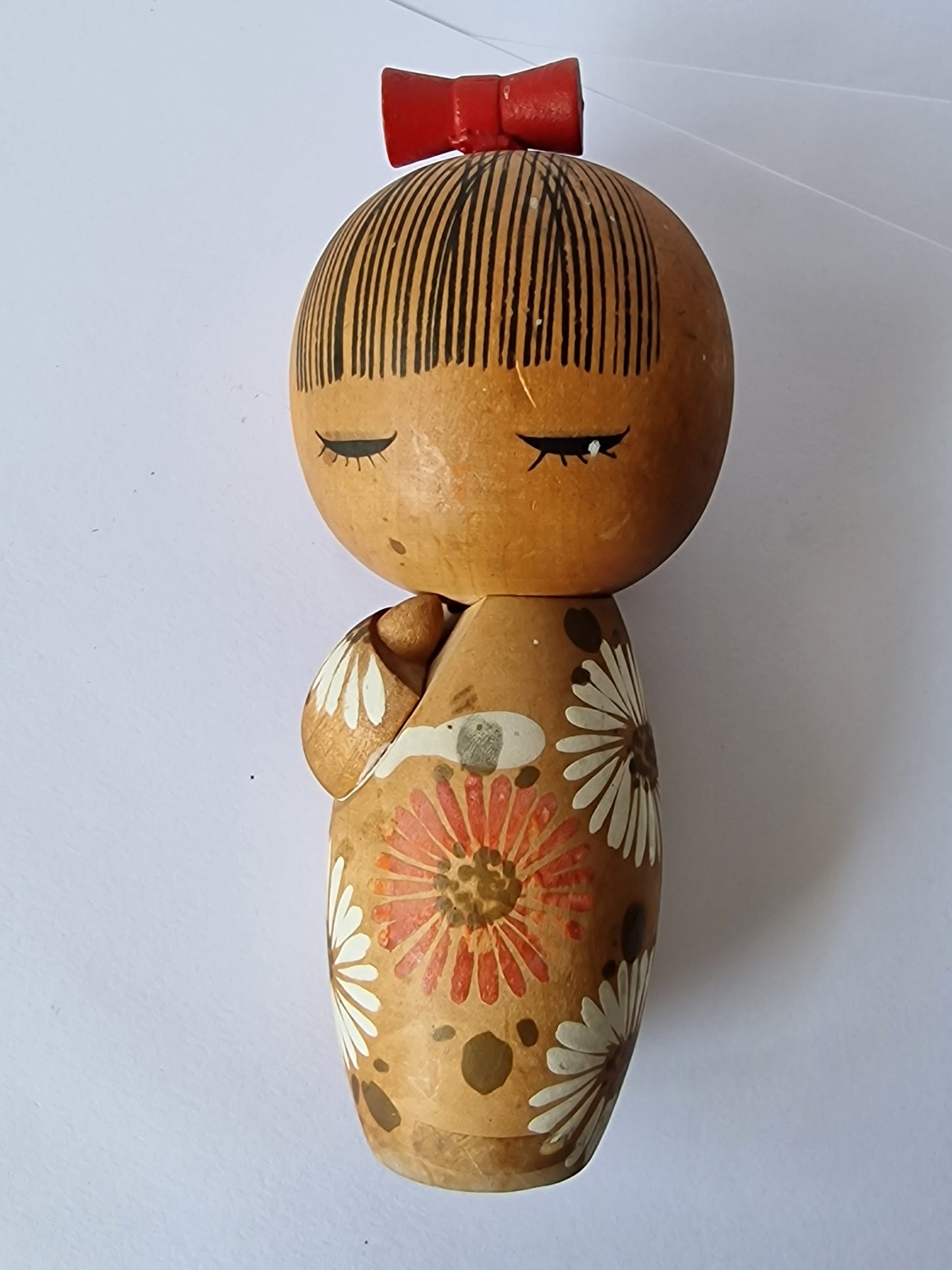 Vintage Showa Kokeshi Doll, Japanese Wood Folk Art