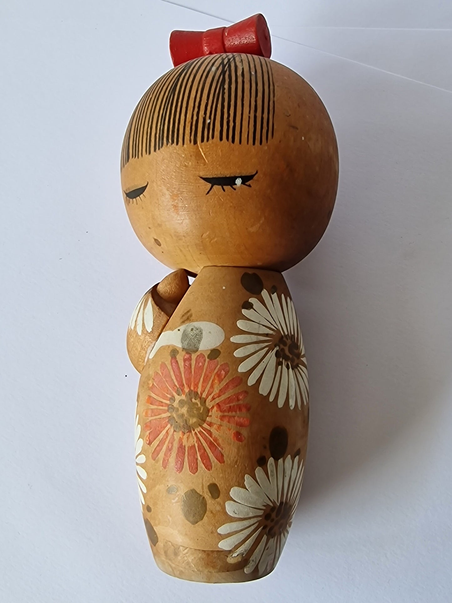 Vintage Showa Kokeshi Doll, Japanese Wood Folk Art
