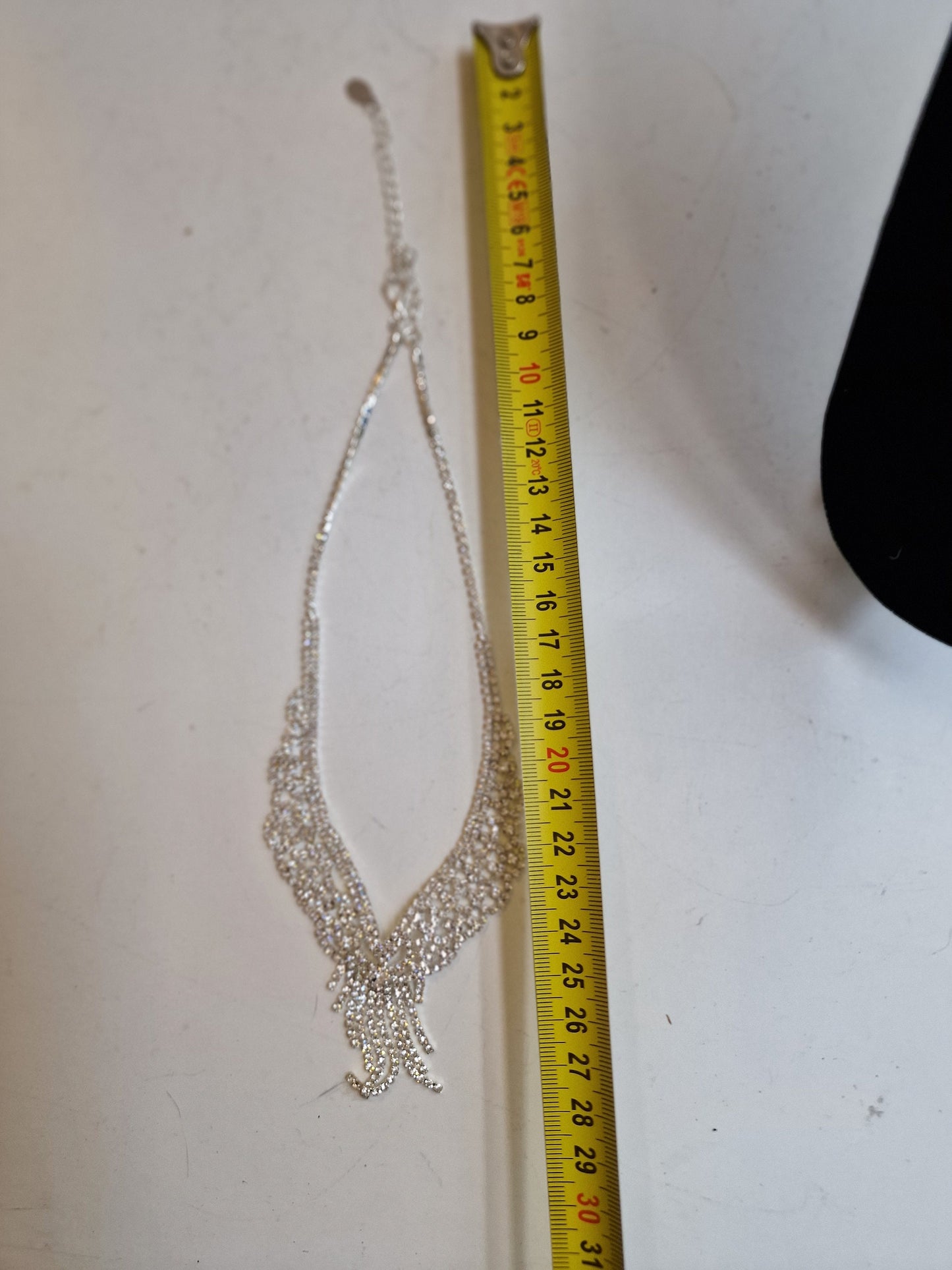 Joan Rivers Silver Rhinestone Bridal Statement Necklace
