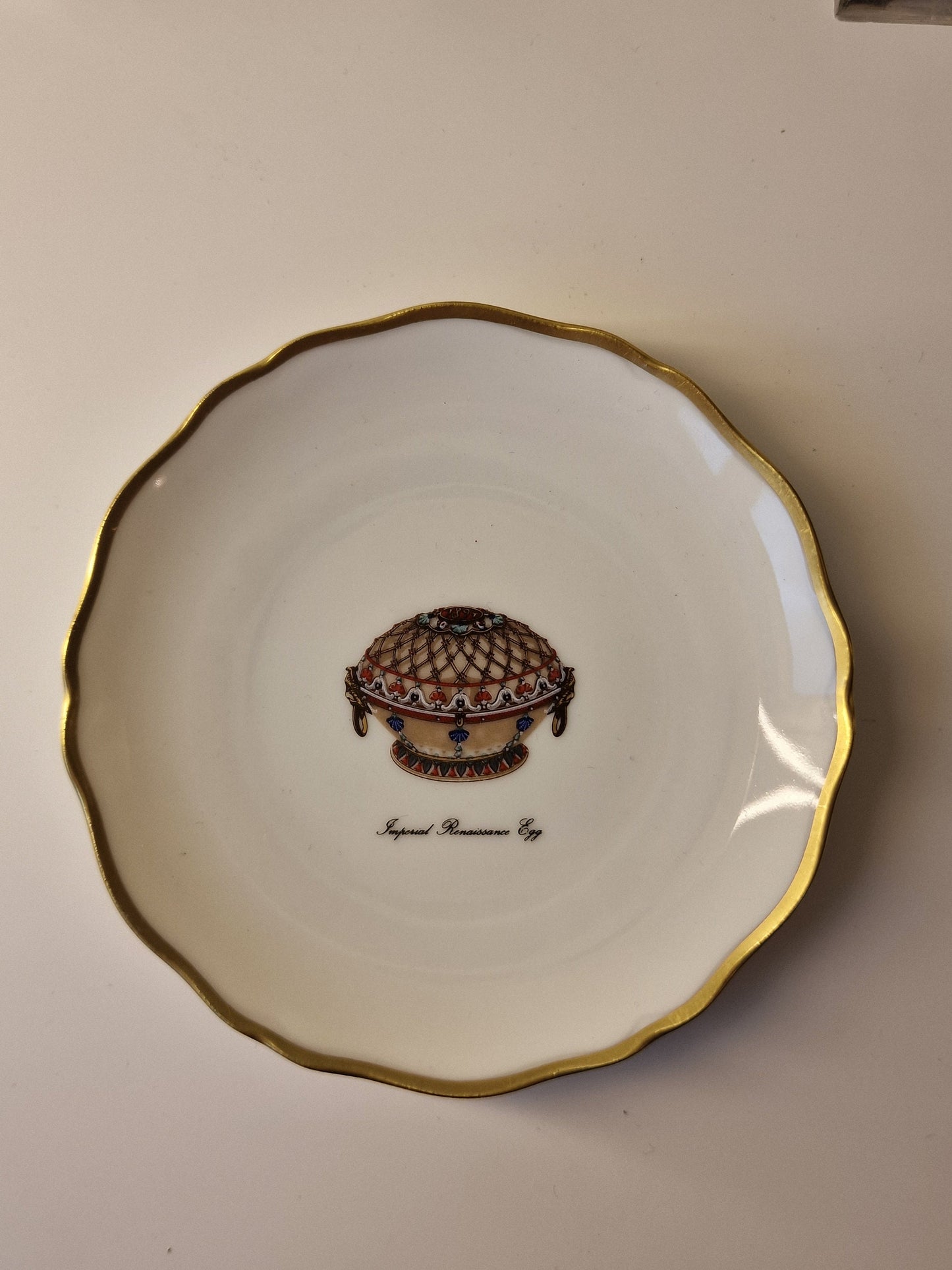 Porcelain Faberge Egg Jewelry Dish, Gilt Limoges, Marked