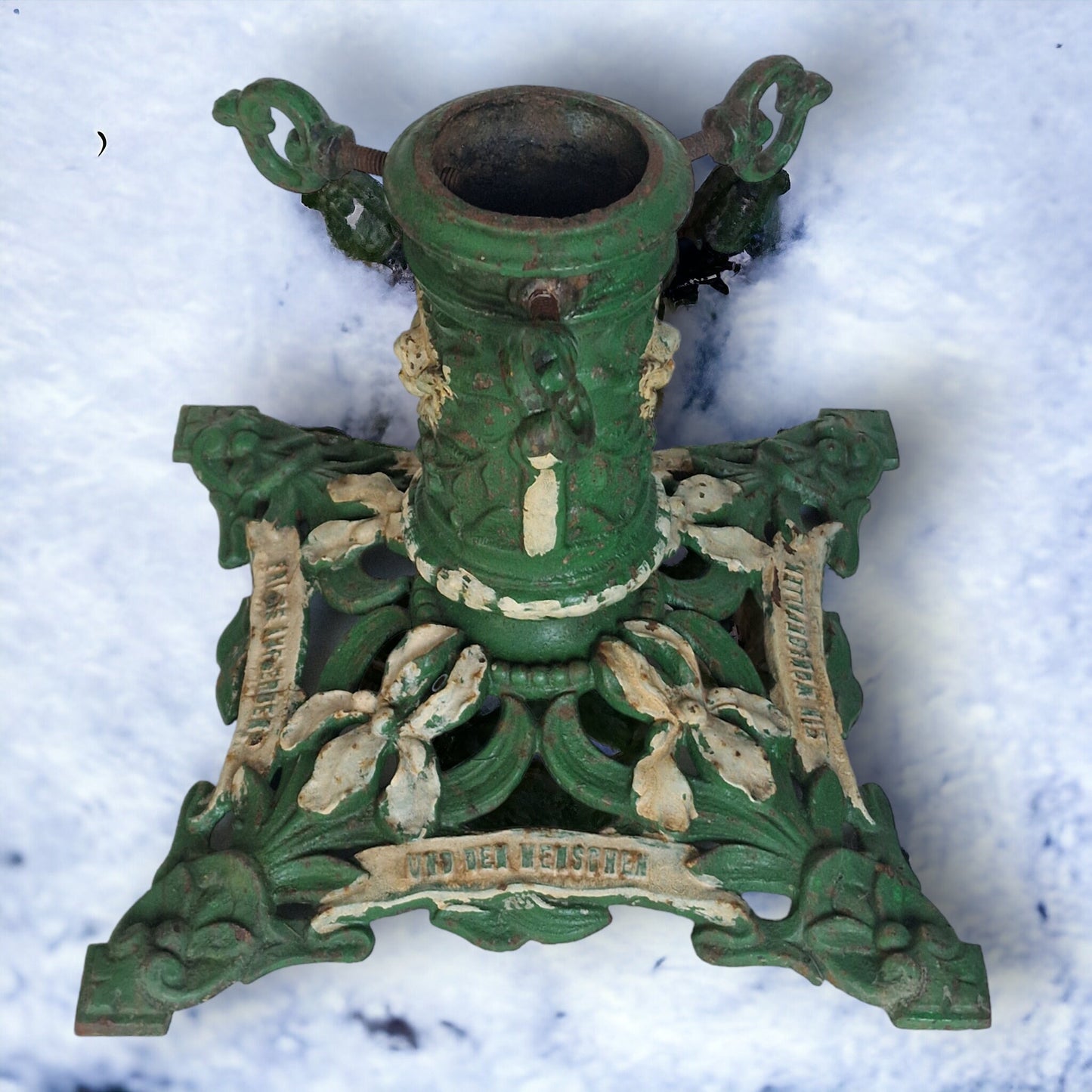 Antique Austrian Art Nouveau Cast Iron Christmas Tree Stand