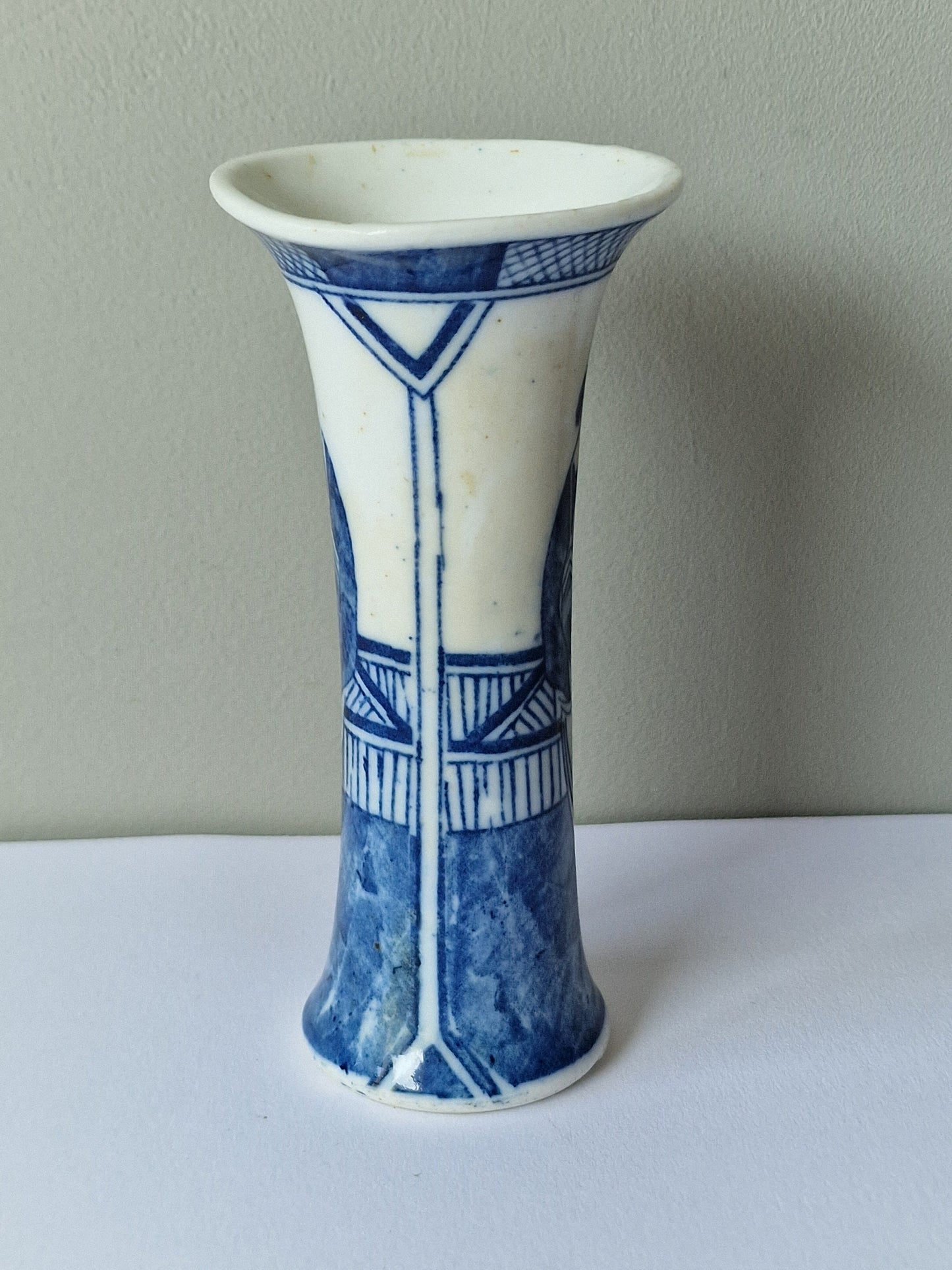 Antique Qing Dynasty Miniature Porcelain Vase, Blue Underglaze