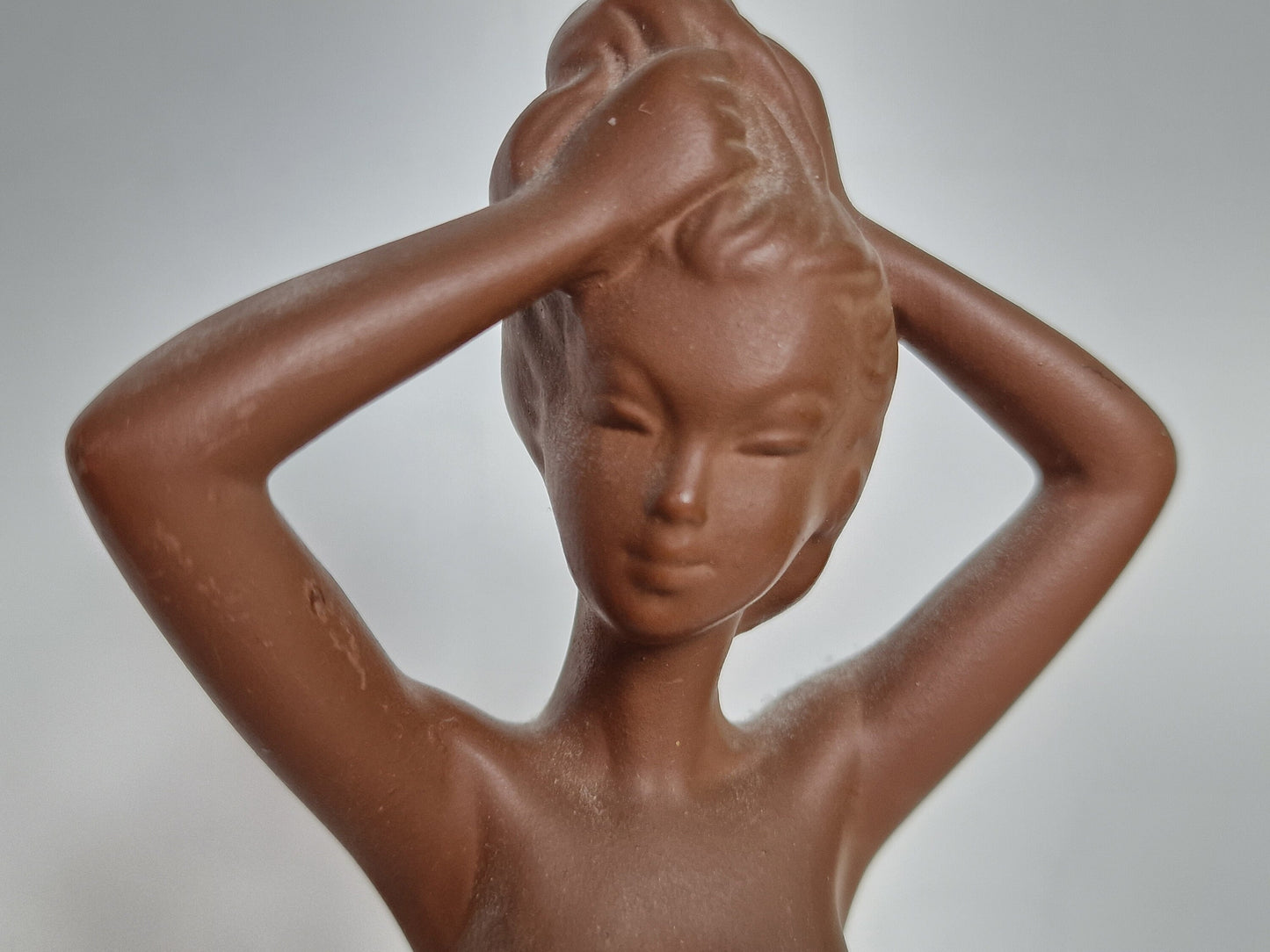 Vintage design sculpture - tretchikoff style - Brown nude typical 60s lady figure, exotic lady