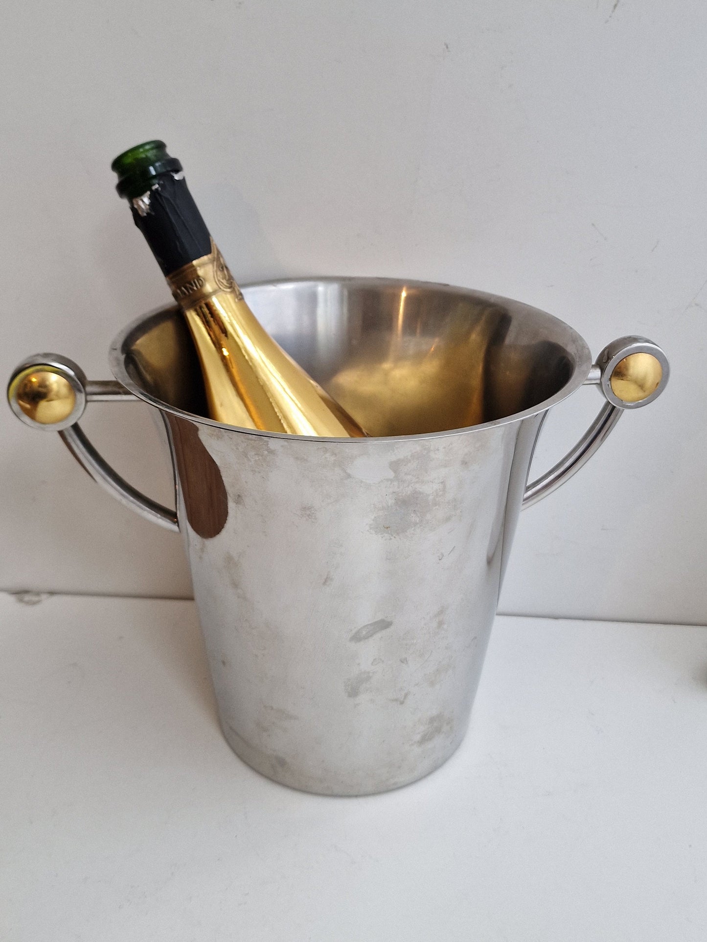 WMF Chrome & Brass Champagne Cooler, French Luxe ice bucket