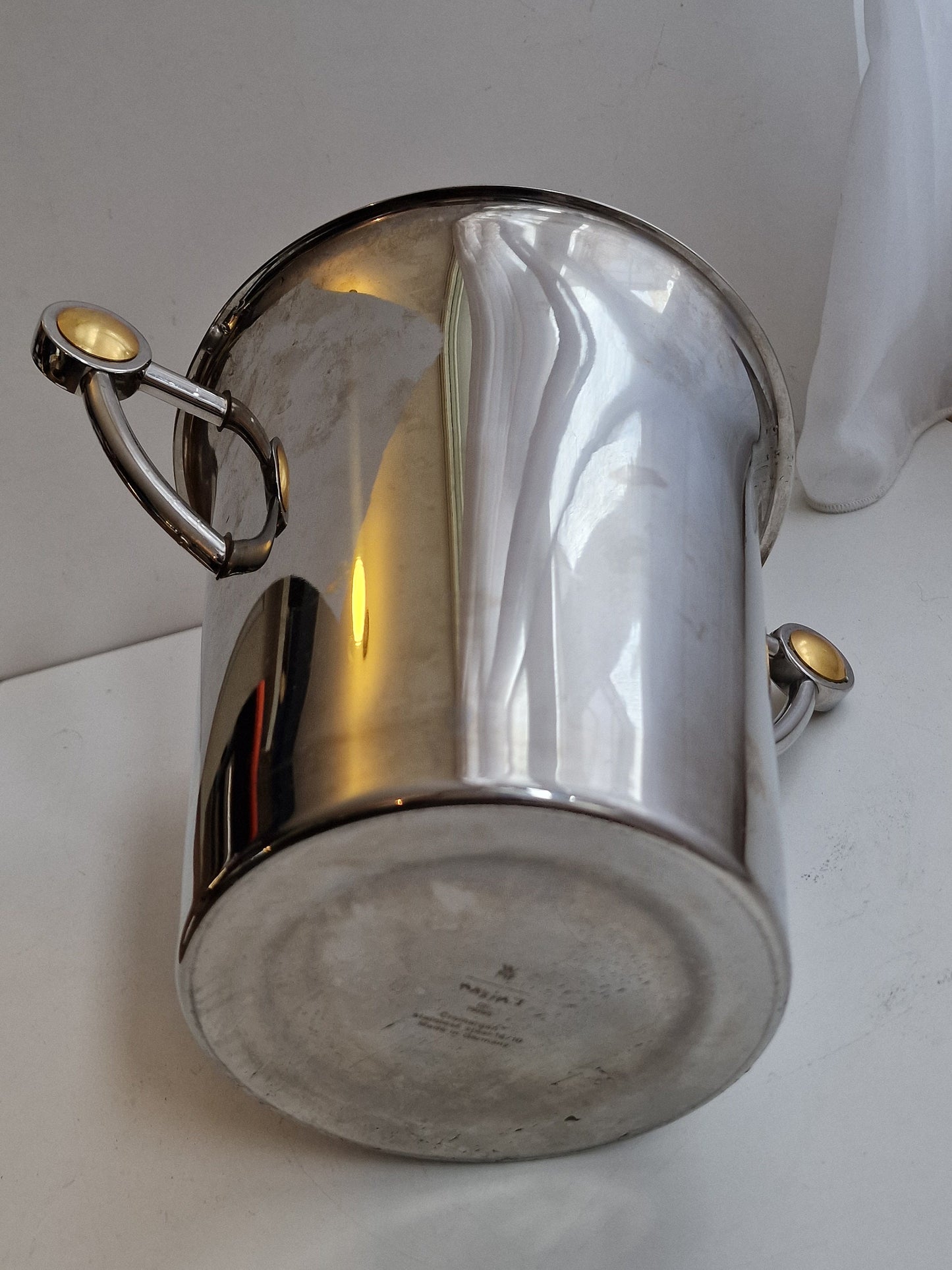 WMF Chrome & Brass Champagne Cooler, French Luxe ice bucket