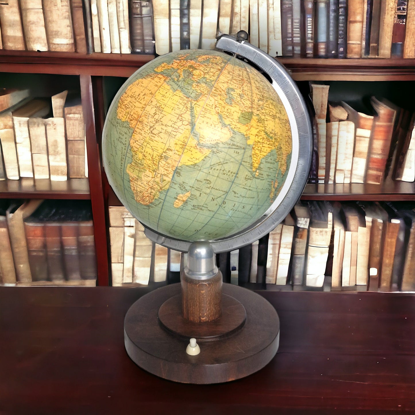 Vintage 1950s GLASS Globe Lamp, switch on foot,