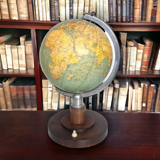 Vintage 1950s GLASS Globe Lamp, switch on foot,