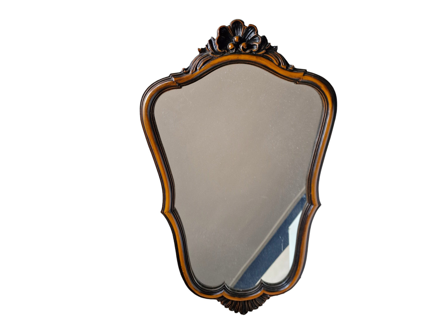 Large antique nutwood mirror, 69 cm, frysian, dutch