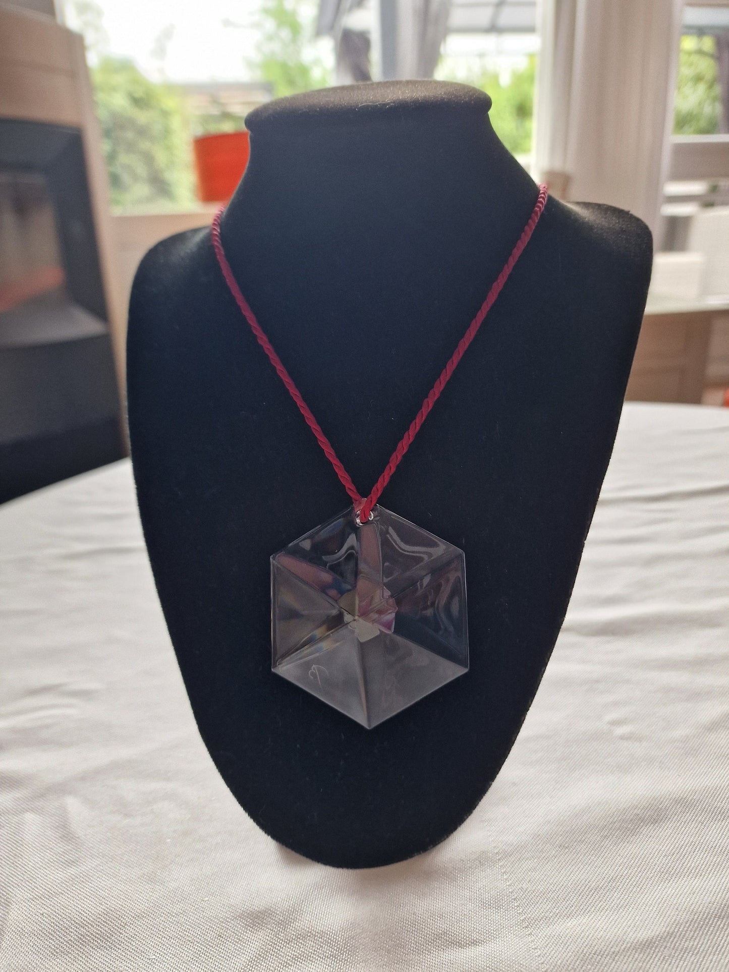 Vintage Baccarat Crystal Pendant Necklace, Signed Designer Ornament