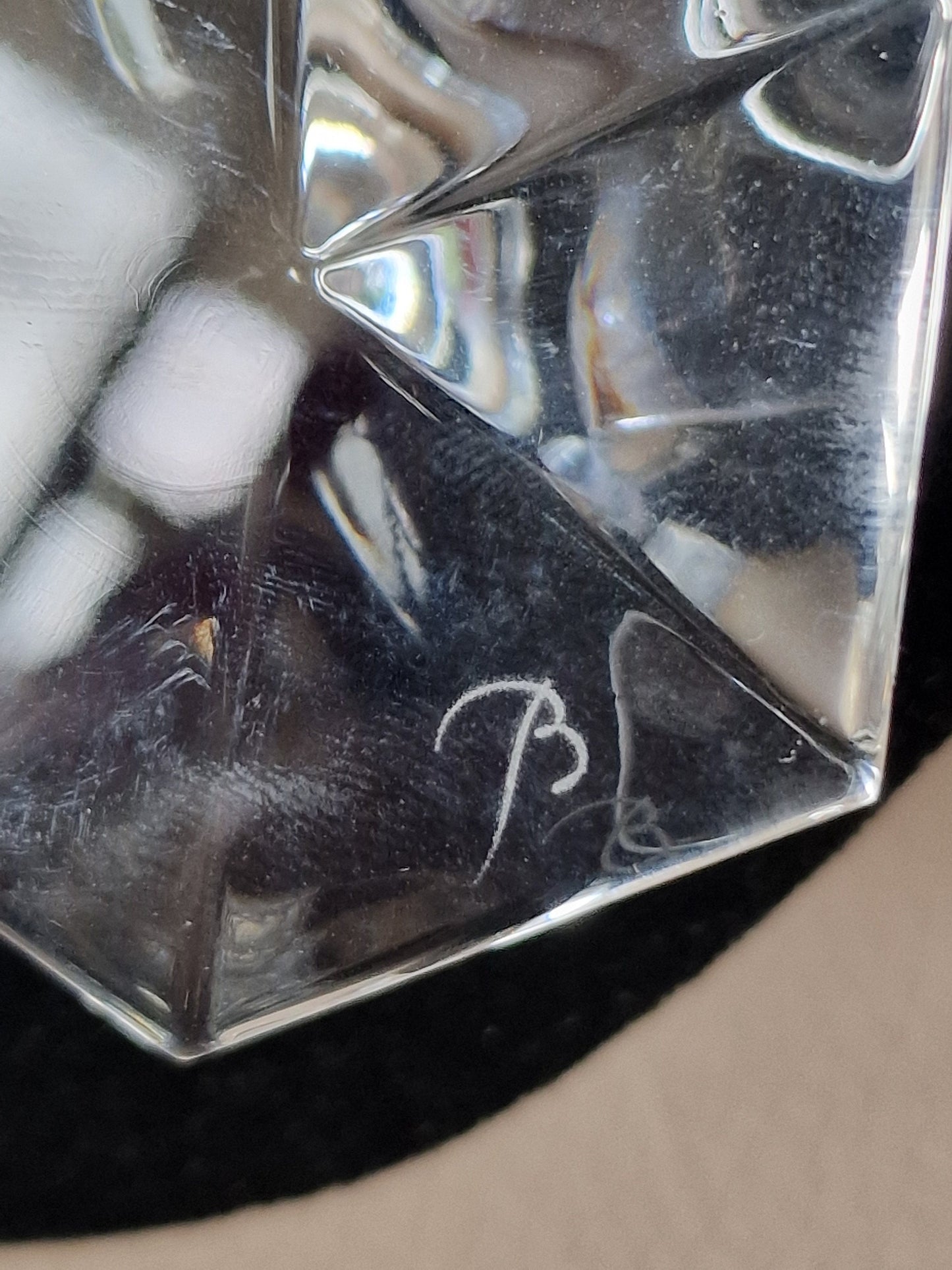 Vintage Baccarat Crystal Pendant Necklace, Signed Designer Ornament