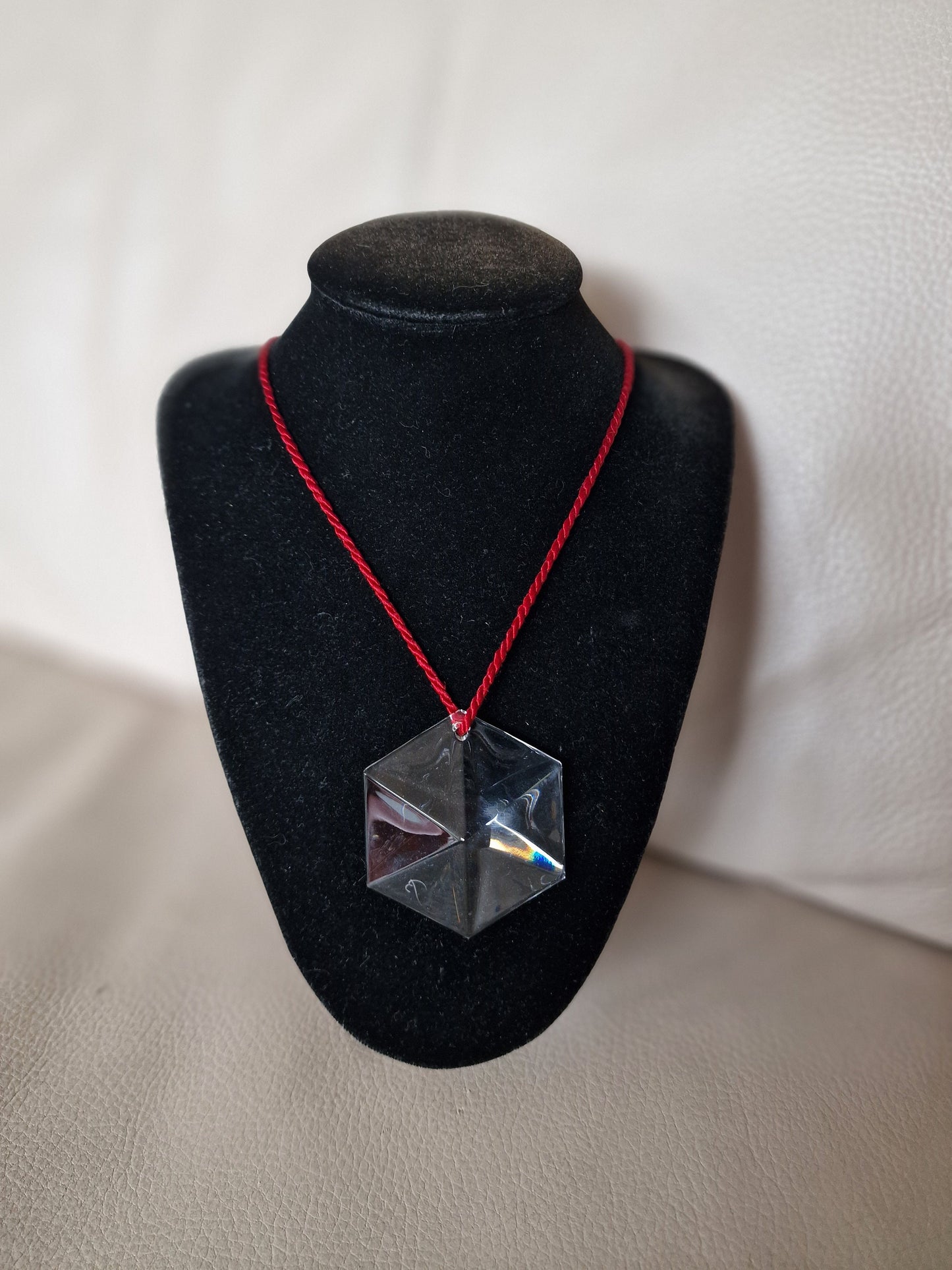 Vintage Baccarat Crystal Pendant Necklace, Signed Designer Ornament
