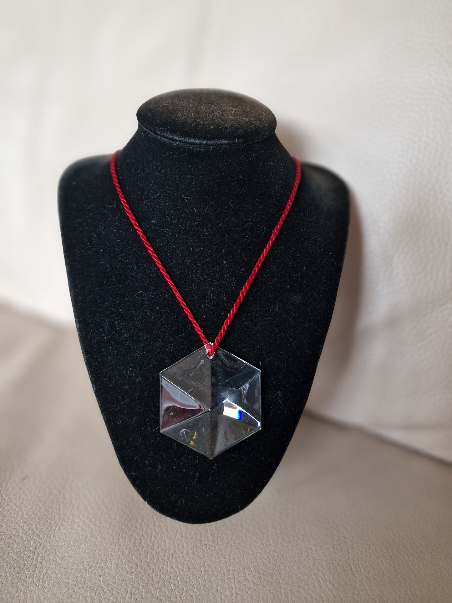 Vintage Baccarat Crystal Pendant Necklace, Signed Designer Ornament
