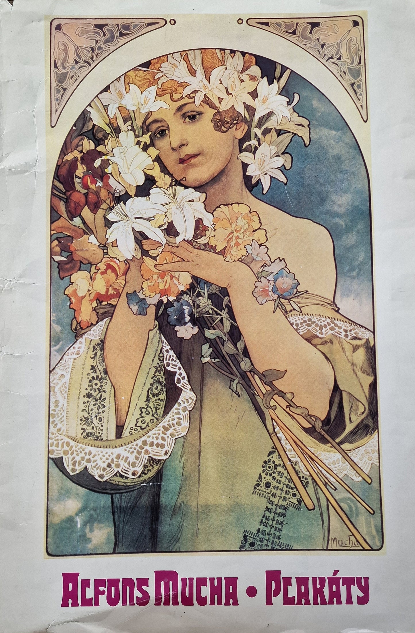 Vintage Mucha Art Nouveau Lithographs, Prague 1970s, Set of 10