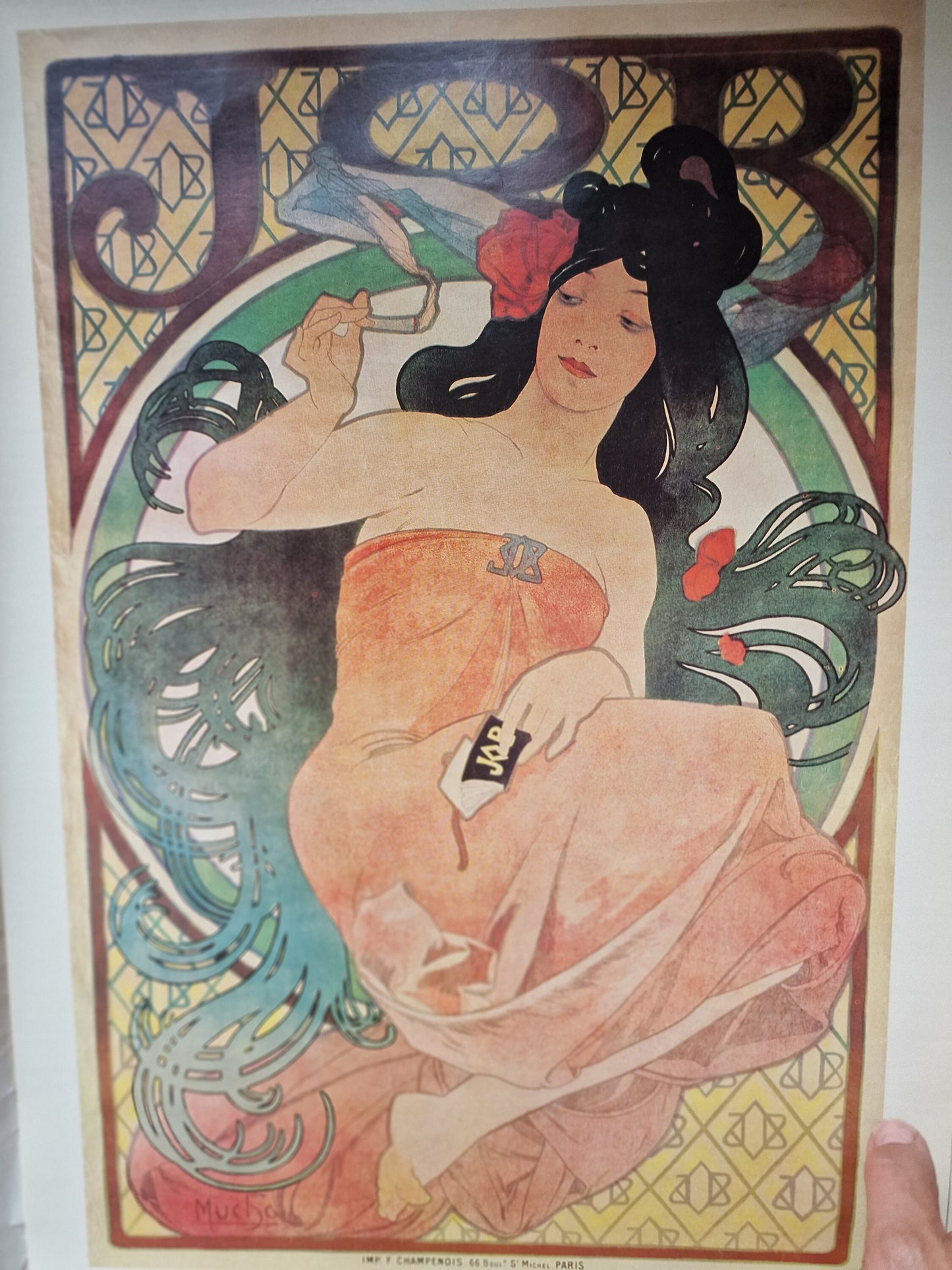 Vintage Mucha Art Nouveau Lithographs, Prague 1970s, Set of 10
