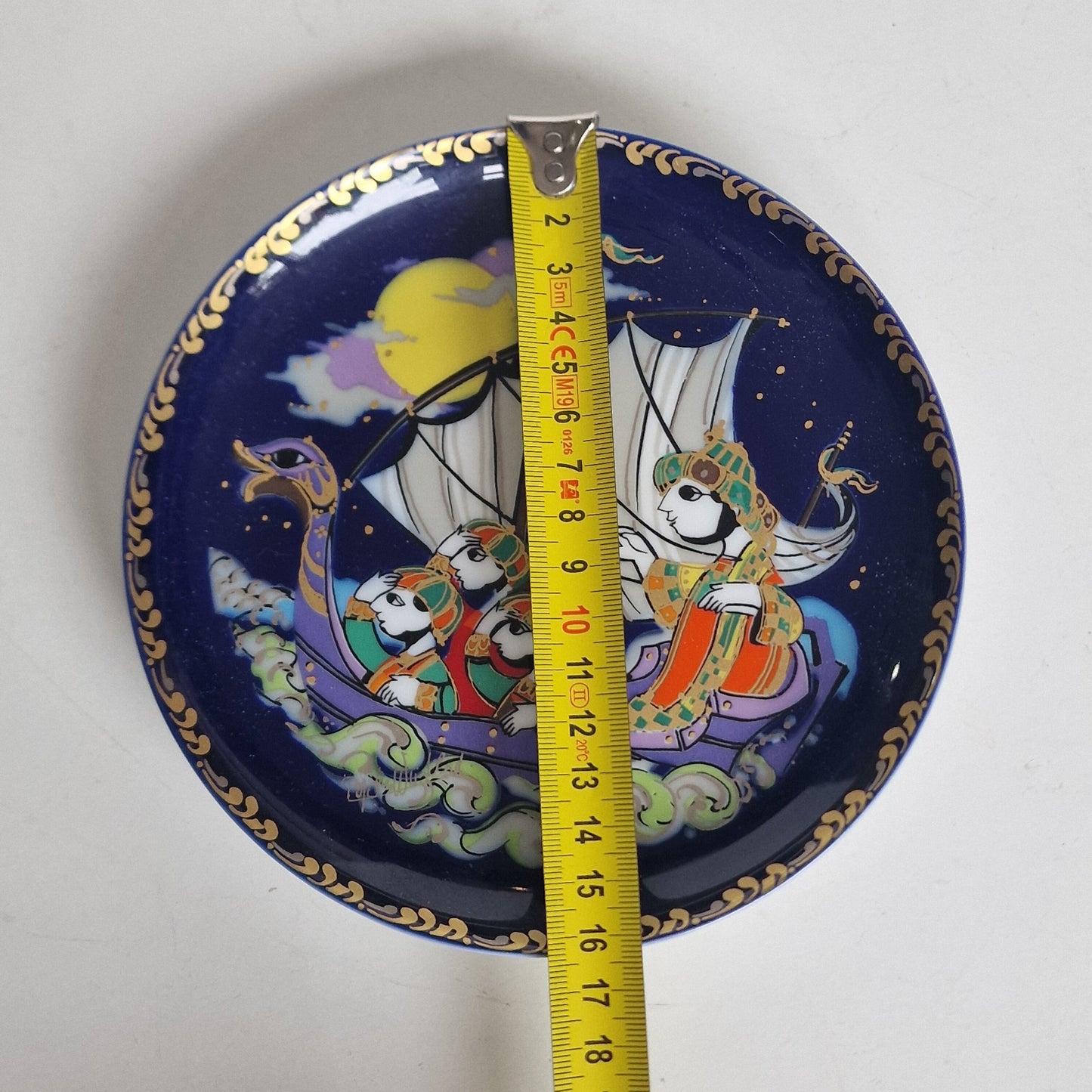 Bjørn Wiinblad Wallplates Rosenthal Gold Plated Porcelain Plate - Sindbad the Sailor
