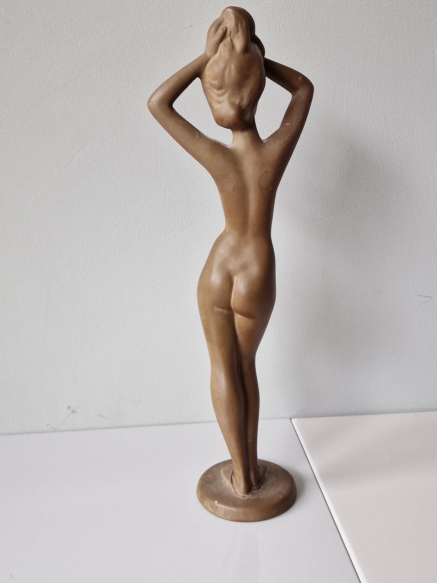 Vintage design sculpture - tretchikoff style - Brown nude typical 60s lady figure, exotic lady