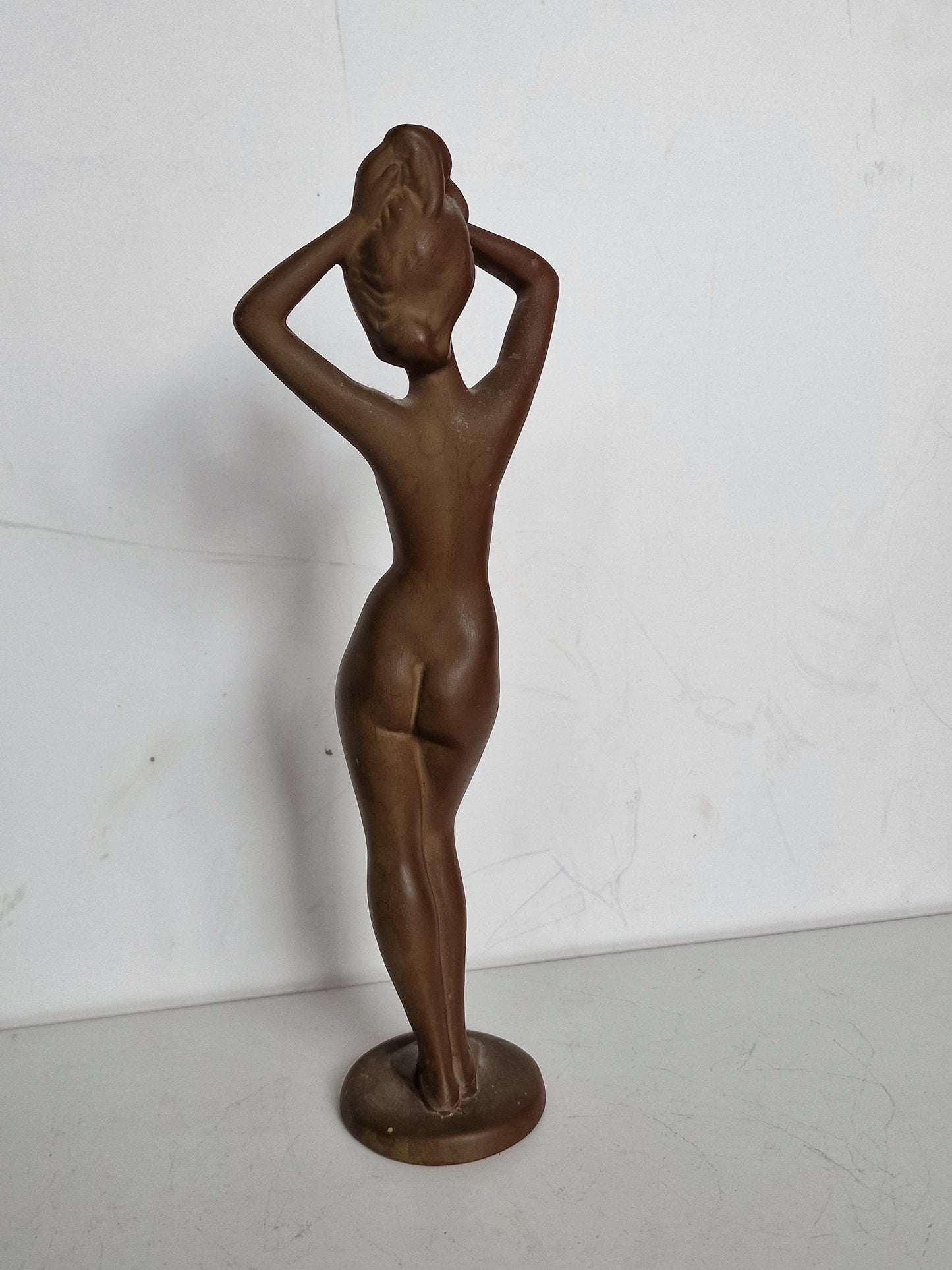 Vintage design sculpture - tretchikoff style - Brown nude typical 60s lady figure, exotic lady