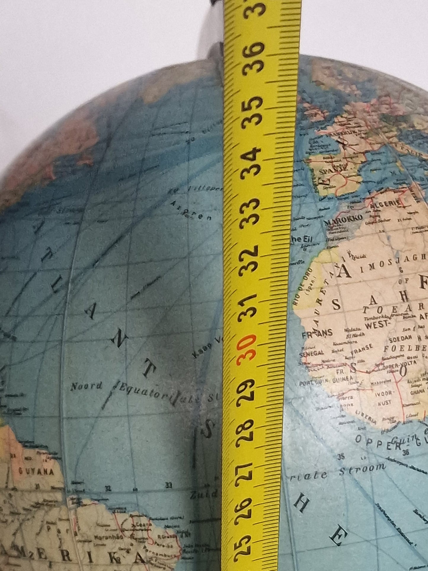 Vintage 1950s GLASS Globe Lamp, switch on foot,