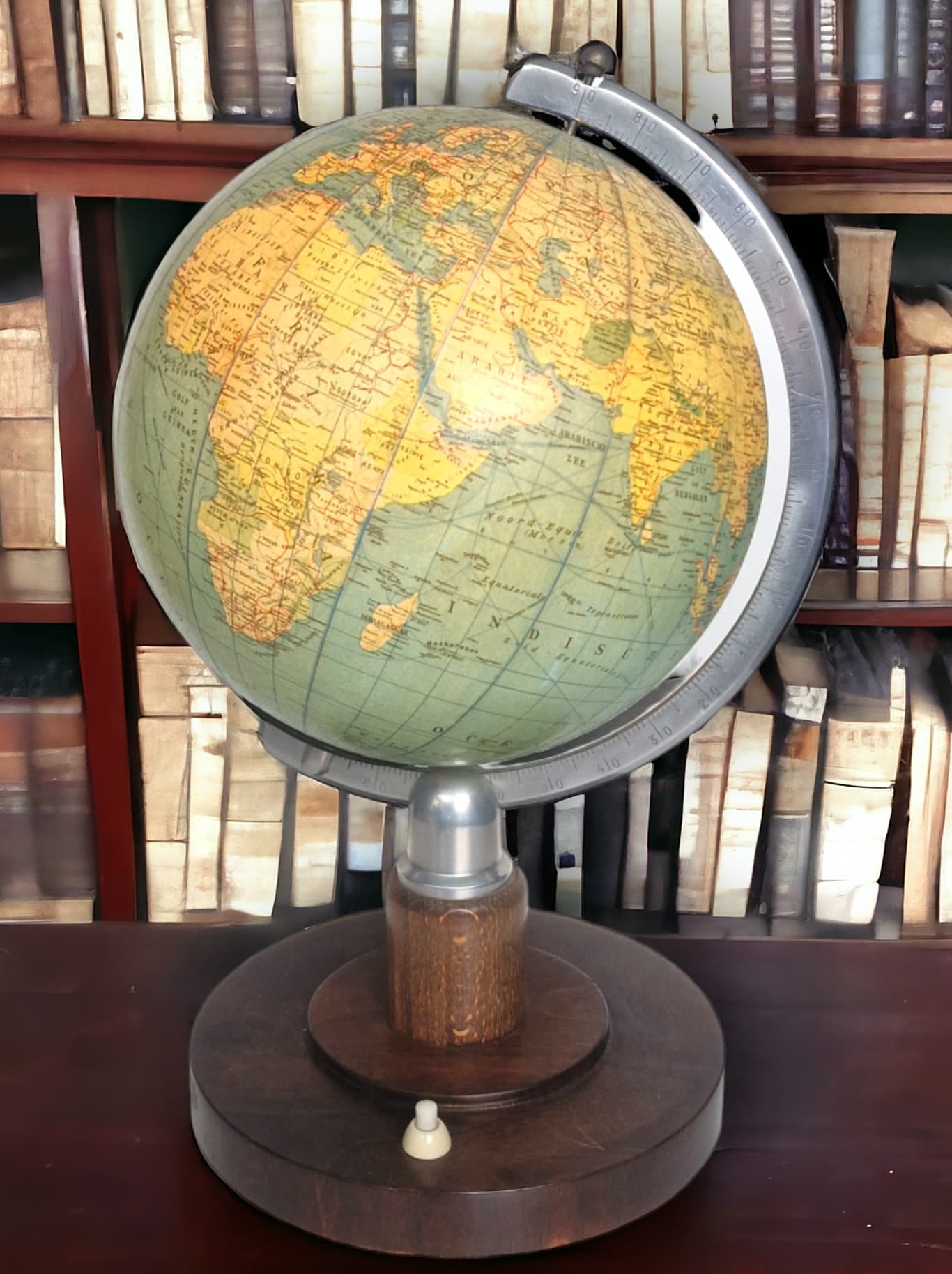 Vintage 1950s GLASS Globe Lamp, switch on foot,