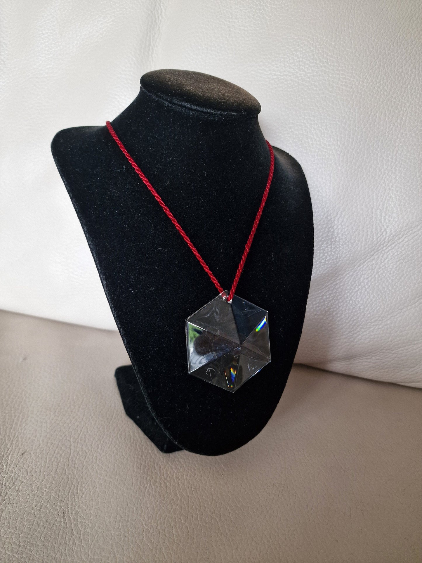 Vintage Baccarat Crystal Pendant Necklace, Signed Designer Ornament