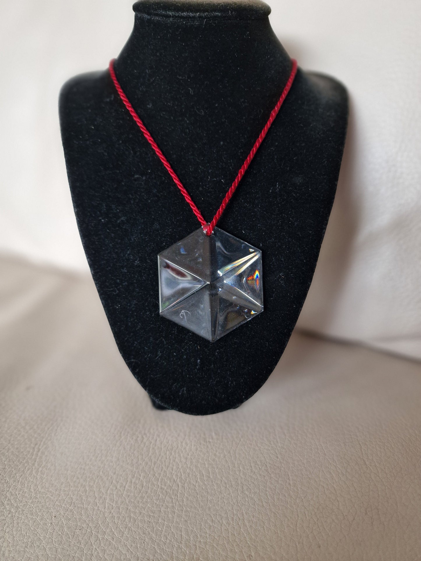 Vintage Baccarat Crystal Pendant Necklace, Signed Designer Ornament