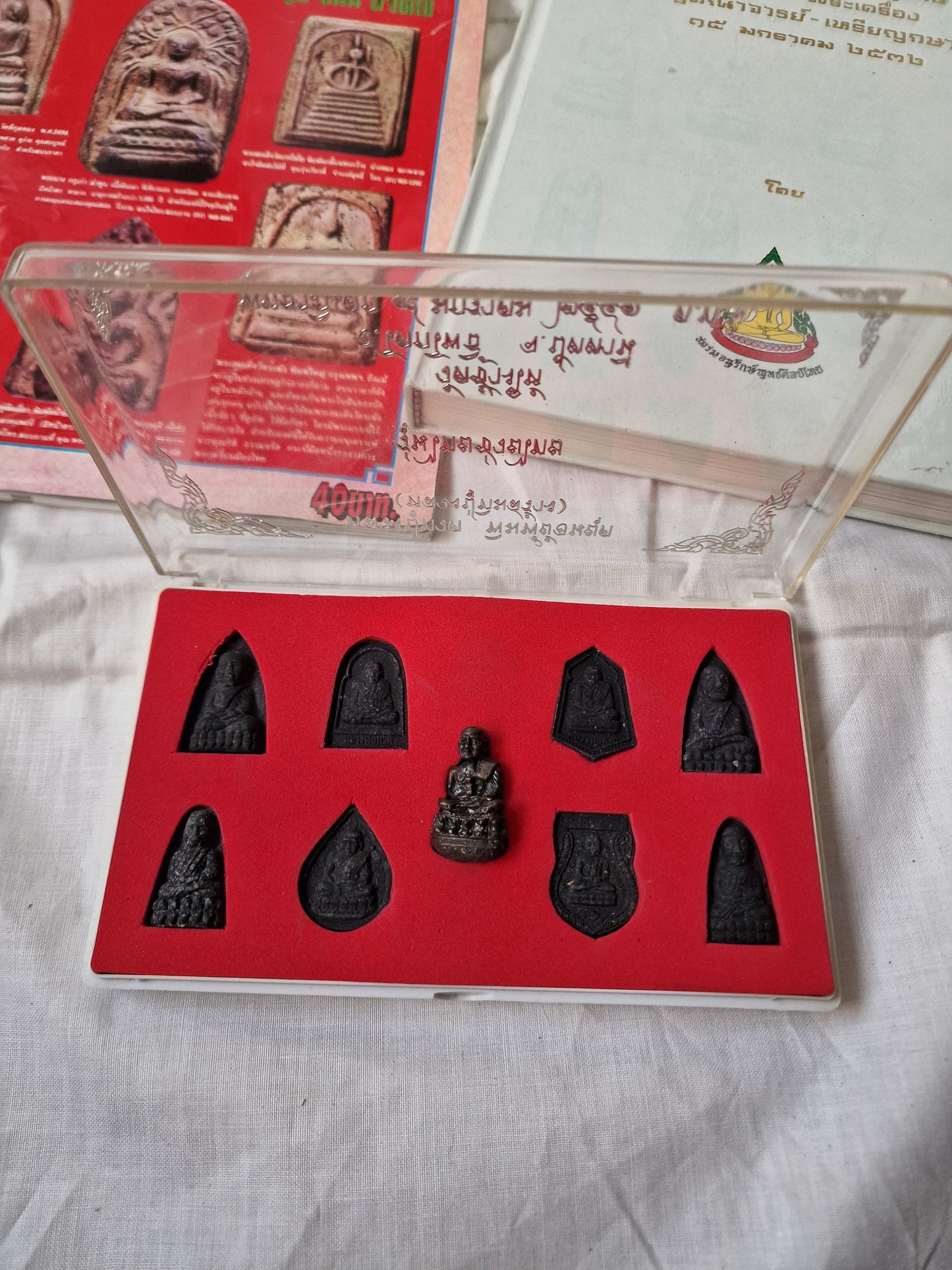 Phra LP Thuad, thai amulet thailand collectable collector holy monk book, magazine and set of amulets Buddhism buddha pendants complete