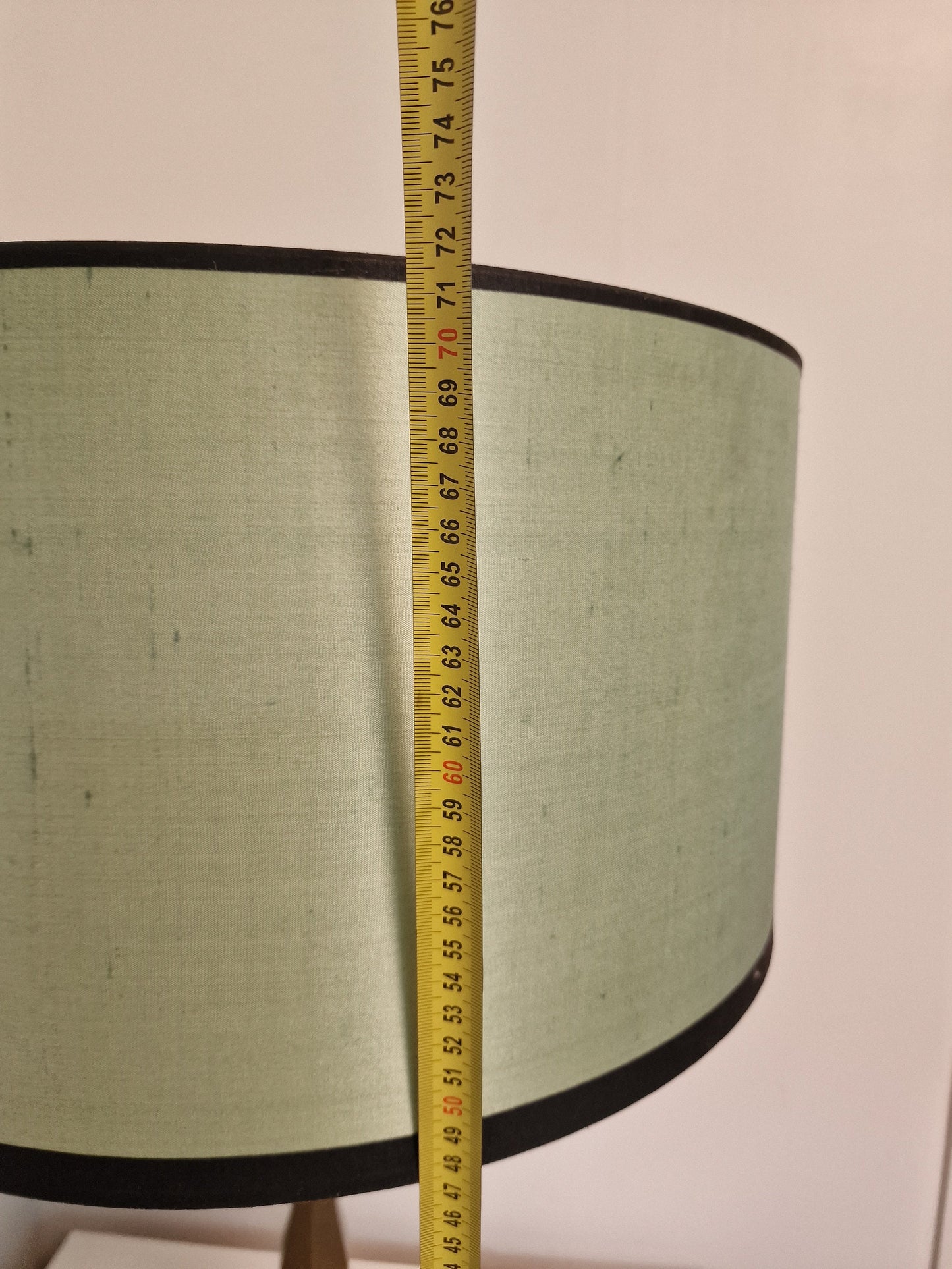 Antique Brass Bouillotte Table Lamp, Pistachio Silk Shade