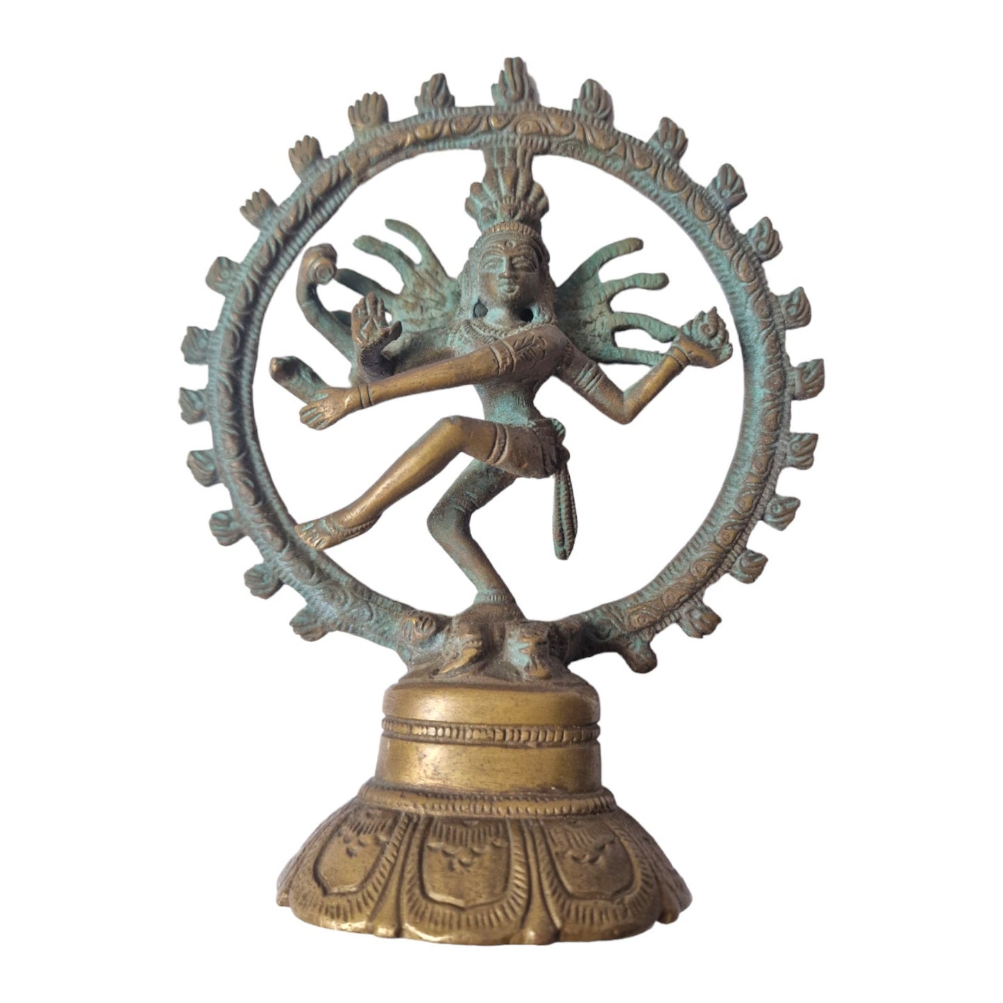Oude dansende Shiva massief bronzen gedetailleerd Hindoestaans beeld beeldje - Lord of Dance Nataraj nataraja