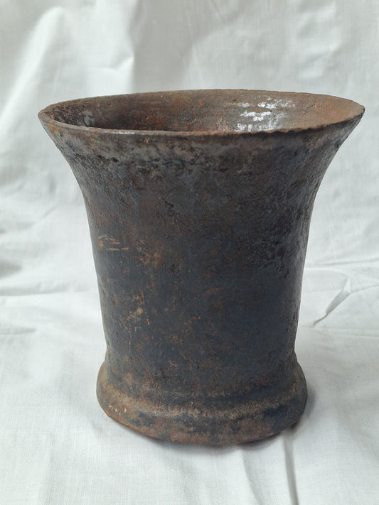 antique european mortar, middelages, 16th century, rare, vijzel antiek, iron