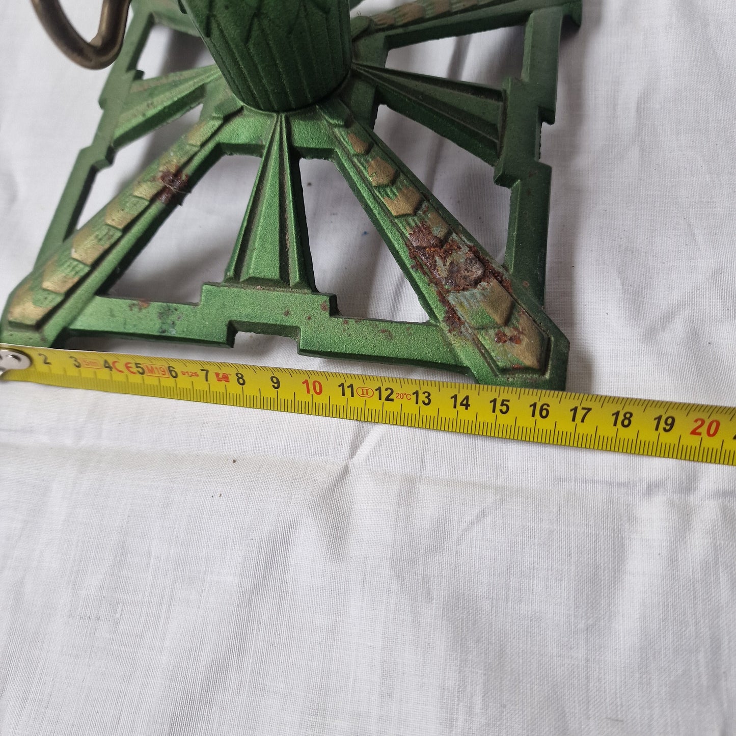 Antique Art Deco Christmas Tree Stand, Iron Angel Design