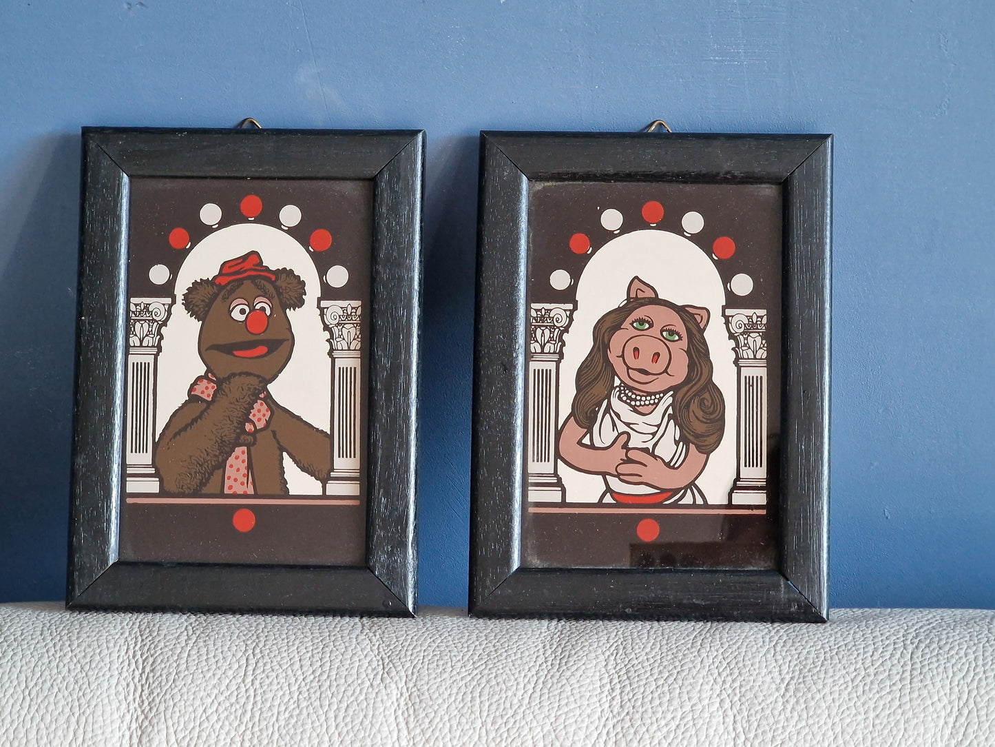 Vintage Muppet Show Mirrors, Miss Piggy and Fozzie Bear, 1980s