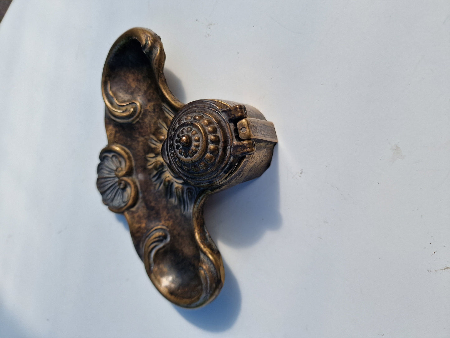 Bronze Art Nouveau Inkwell, 1920s Chic Desk Ornament