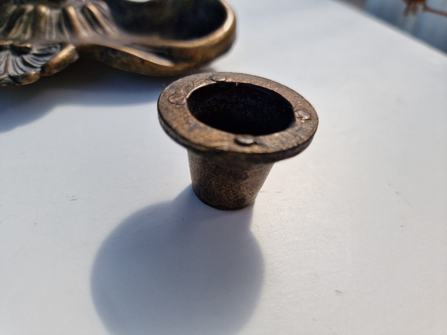 Bronze Art Nouveau Inkwell, 1920s Chic Desk Ornament