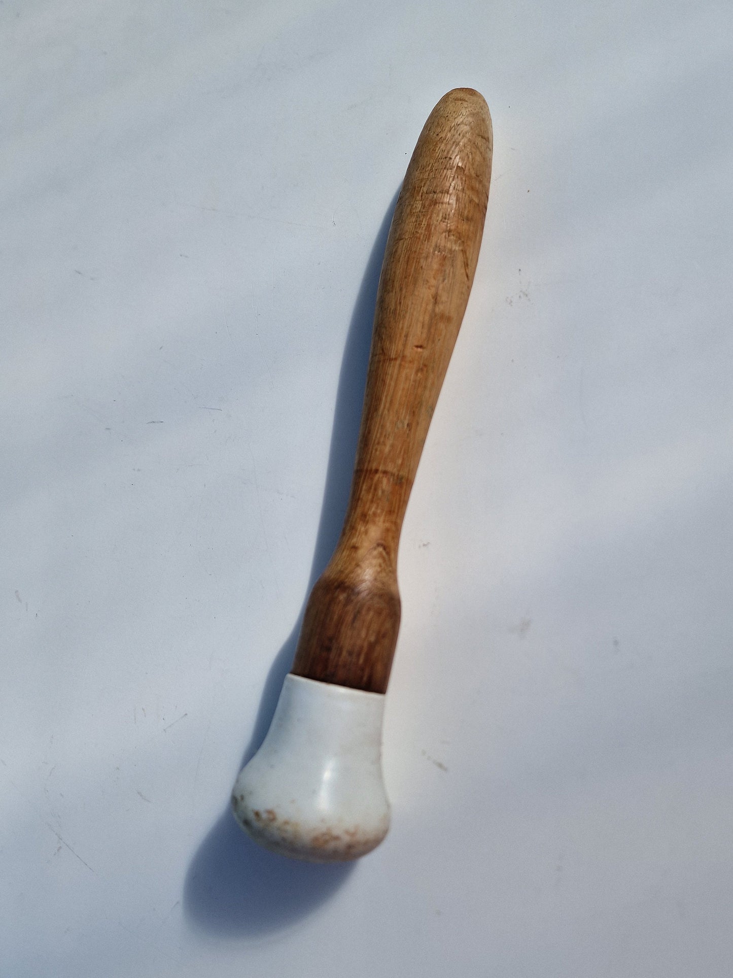 antique xl apotheker pestle, 19th century, rare, antiek, wood and ceramic, uk england