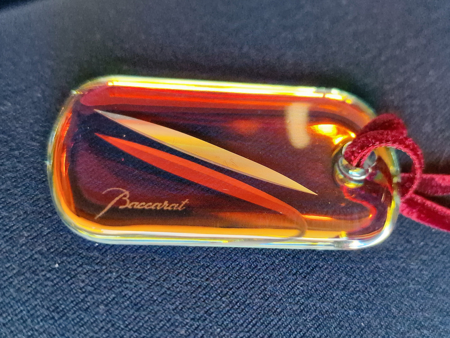 Vintage Baccarat France Crystal Pendant Necklace, Designer Lanyard
