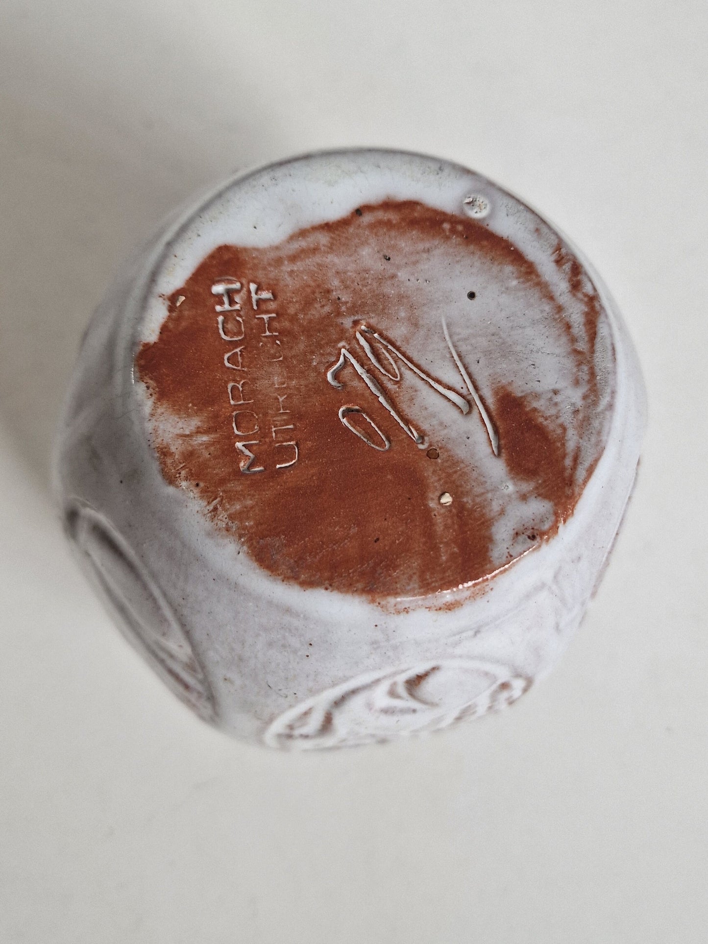 Pottery utrecht, 50's, mobach Utrecht keramiek kunst midcentury ginger jar druipglazuur glaze wit
