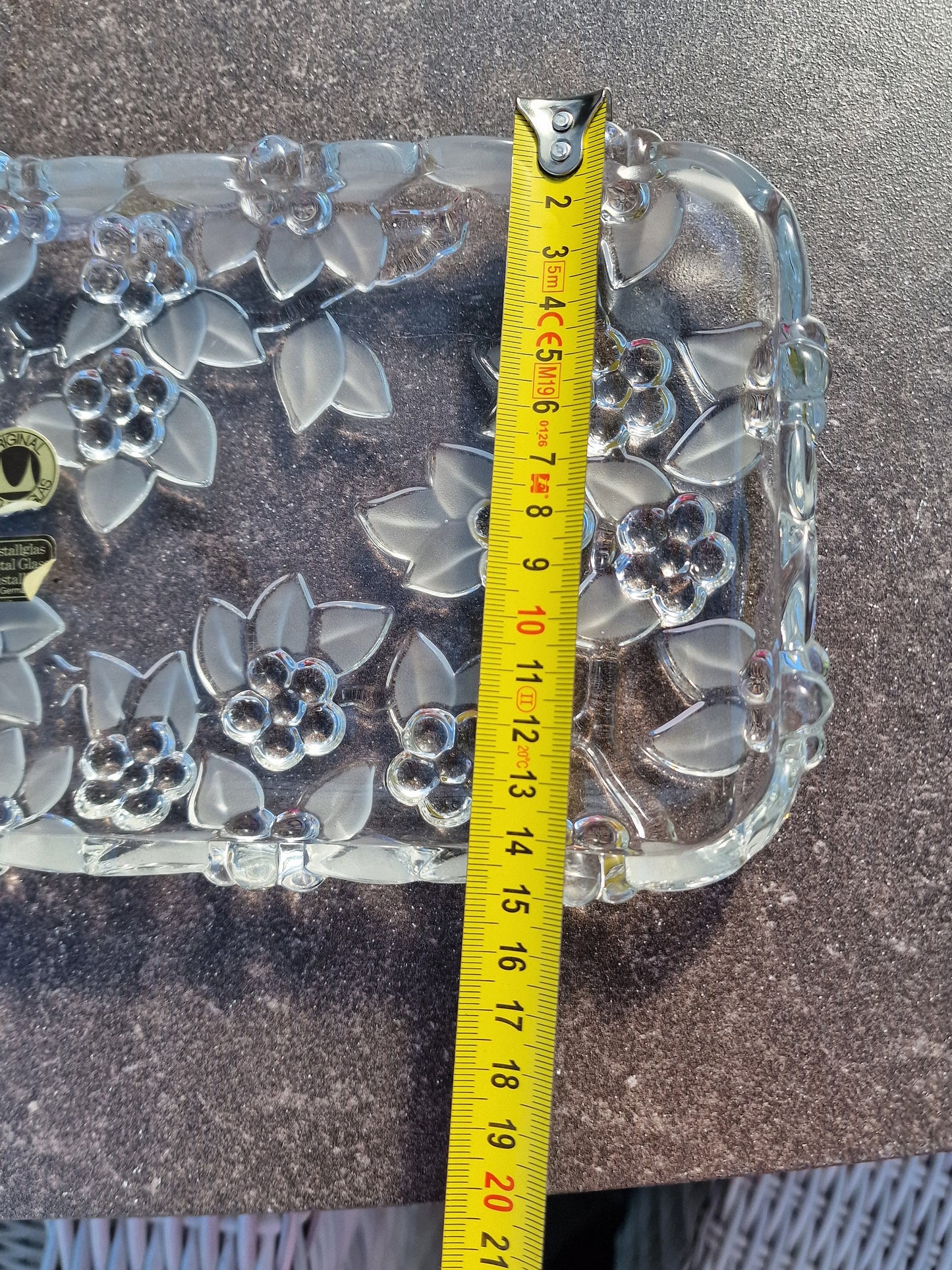 Vintage Crystal Glass Dish, Ivy Leaf, Perfume Display
