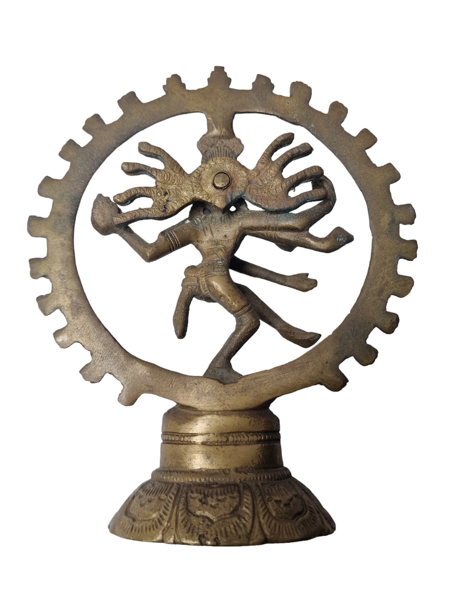 Oude dansende Shiva massief bronzen gedetailleerd Hindoestaans beeld beeldje - Lord of Dance Nataraj nataraja