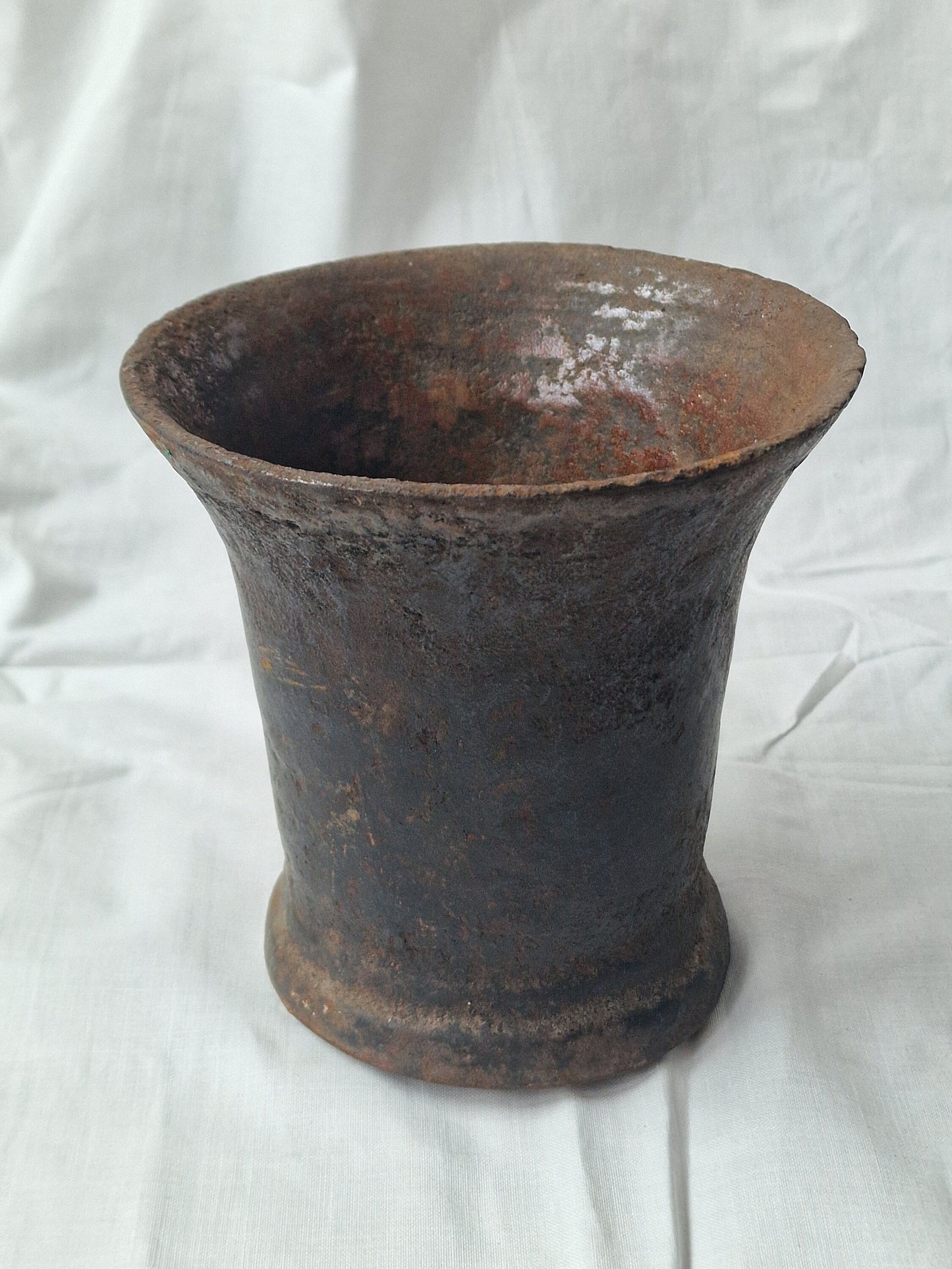 antique european mortar, middelages, 16th century, rare, vijzel antiek, iron