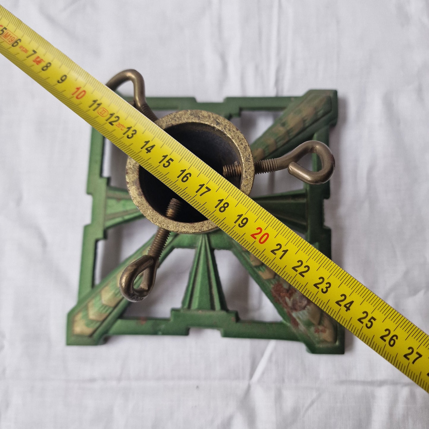 Antique Art Deco Christmas Tree Stand, Iron Angel Design