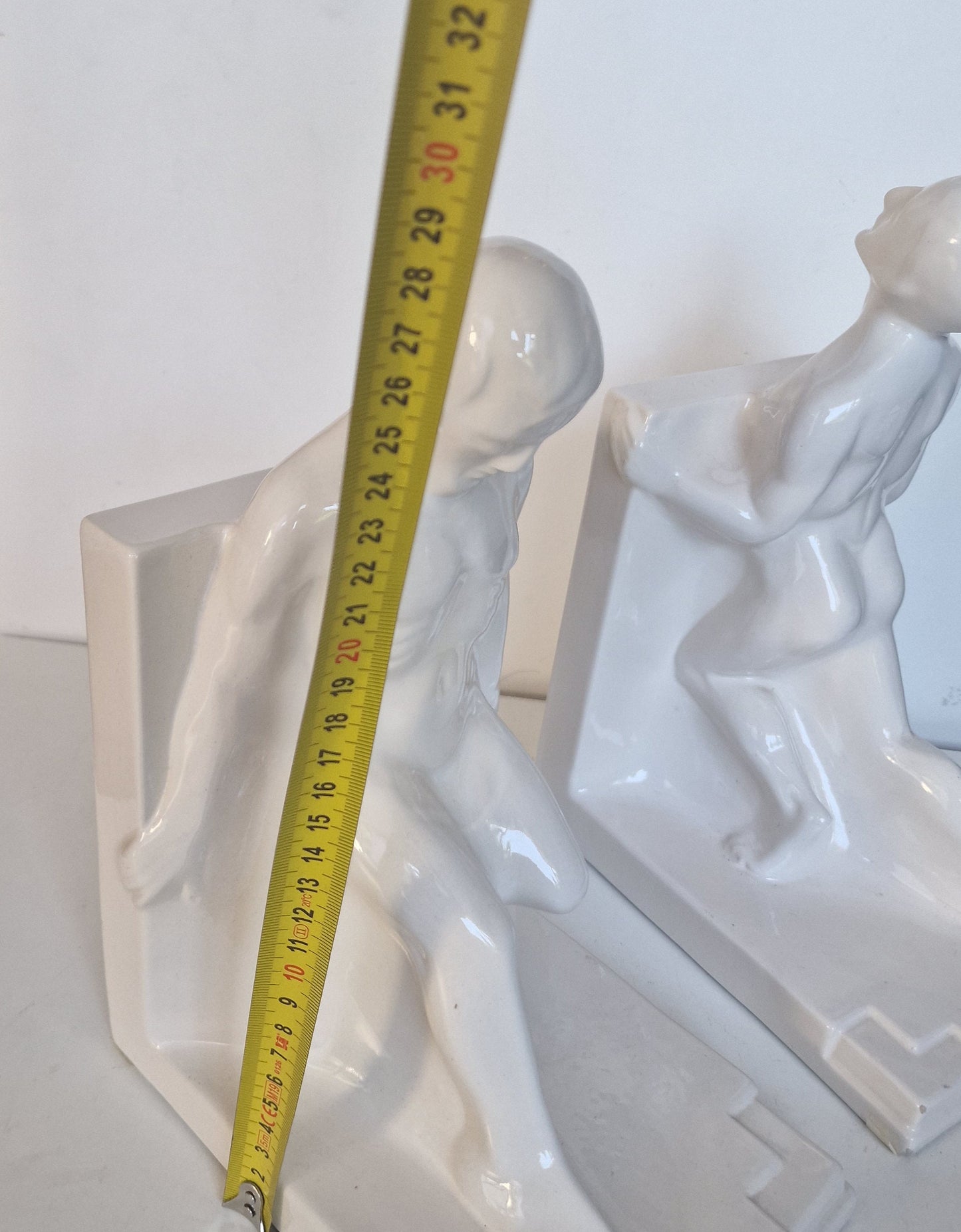 Art Deco Ceramic Bookends, Muscular Men, Godefridus Boonekamp, 1930s