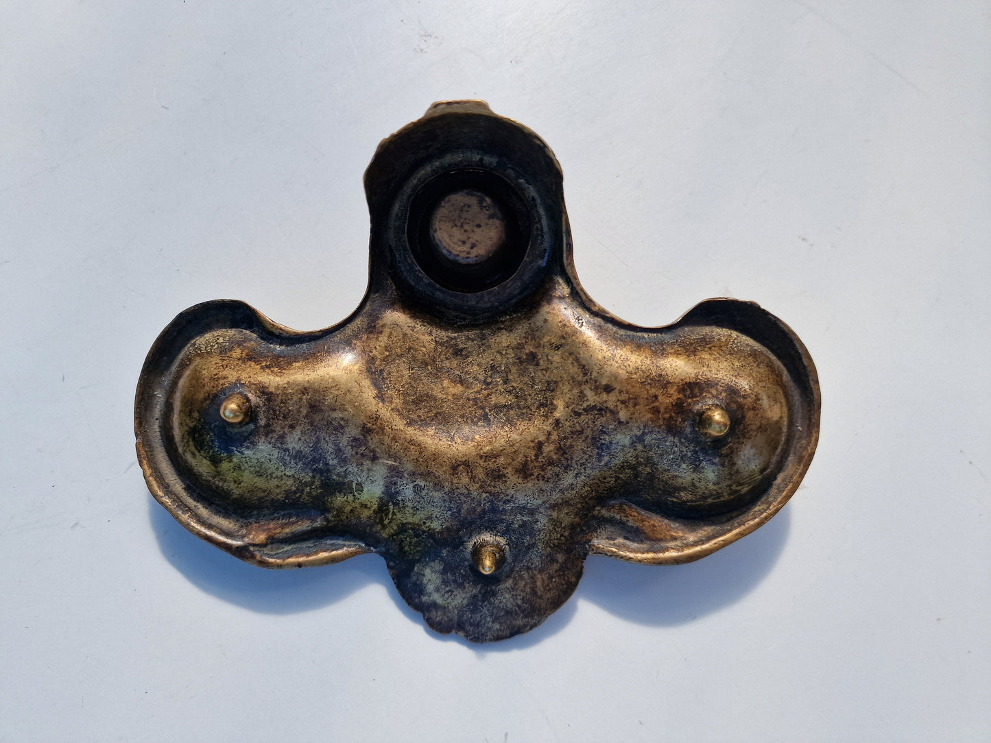 Bronze Art Nouveau Inkwell, 1920s Chic Desk Ornament
