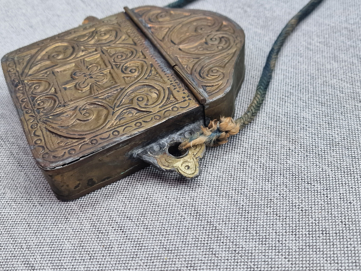 Moroccan Koran Storage Box, Silver on Copper, Islamic Decor