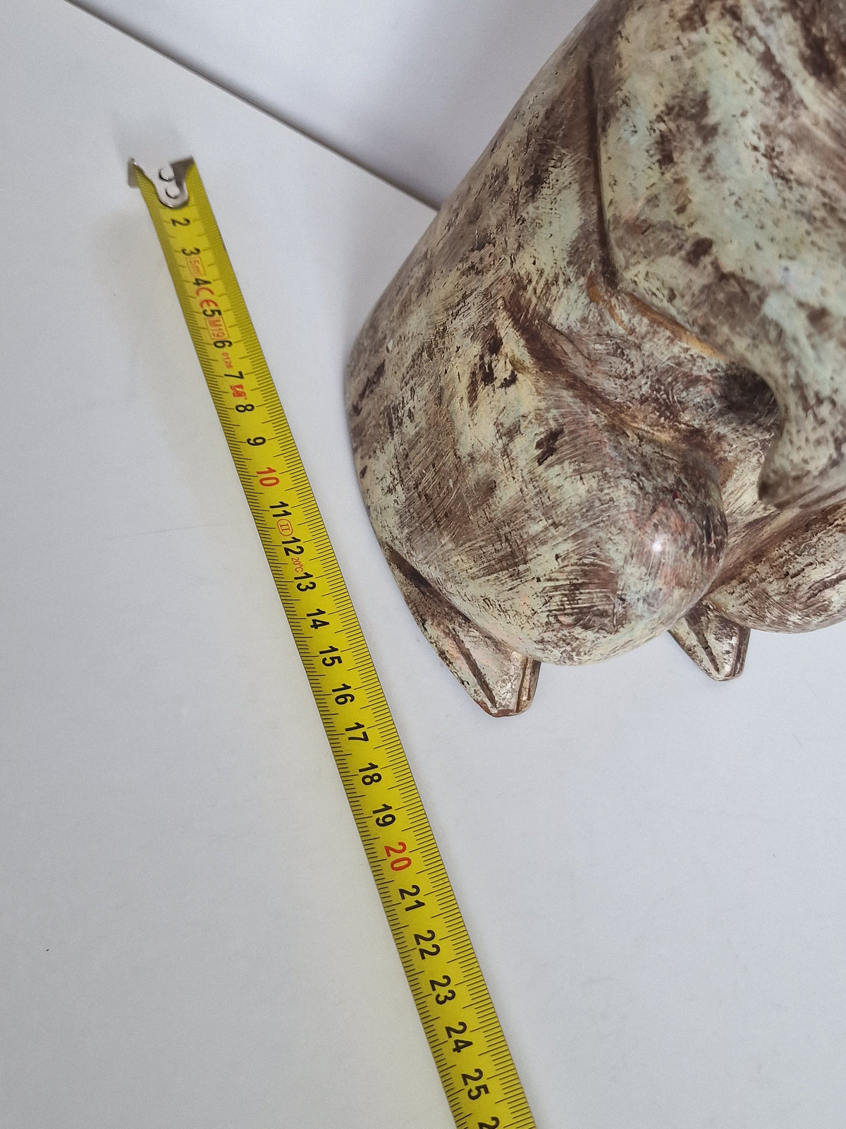 XL Handcarved Wood Hare Figurine, Removable Ears, Funny Animal Statue (46 cm)