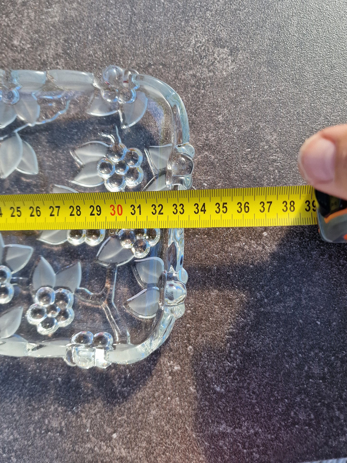 Vintage Crystal Glass Dish, Ivy Leaf, Perfume Display