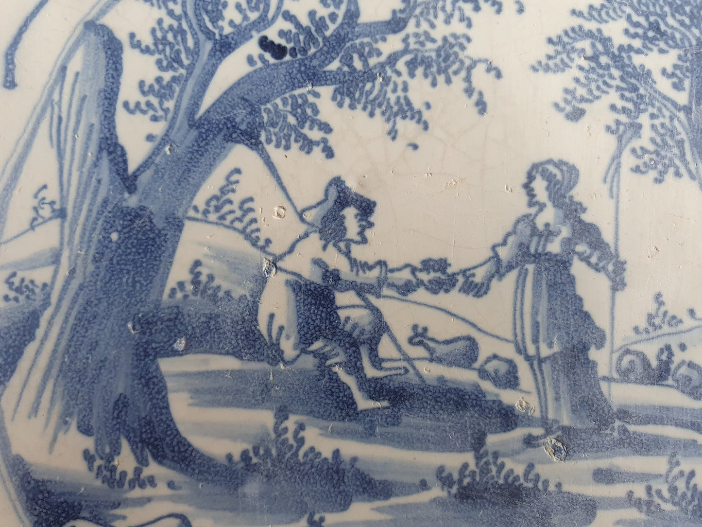 18th Century Dutch Delft Tile, Holland Scene