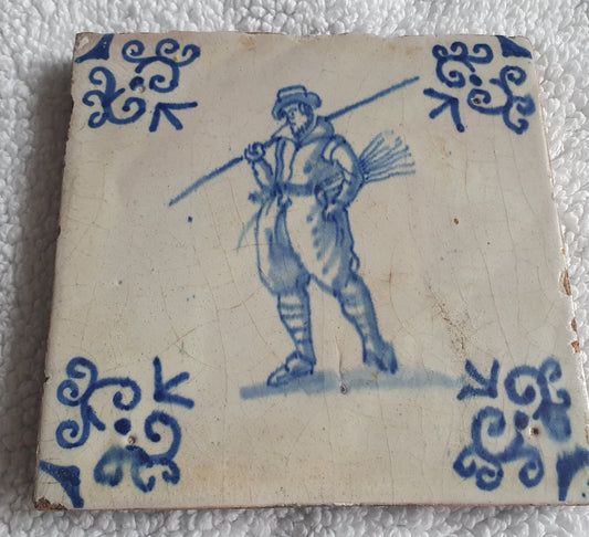 Antique Delft Tile, 17th Century Dutch Tile, Holland
