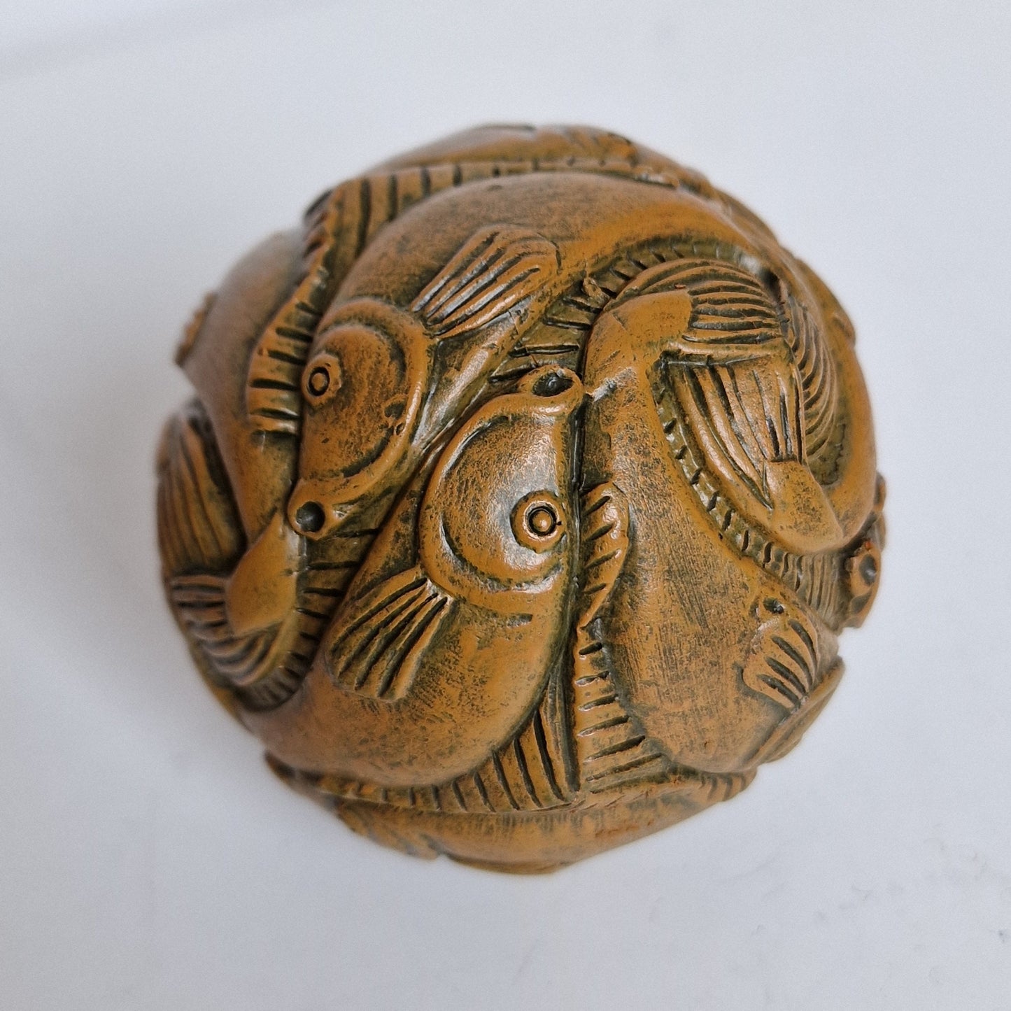 MC Escher Fish Sphere Sculpture, Museum Collectible (d 7 cm)